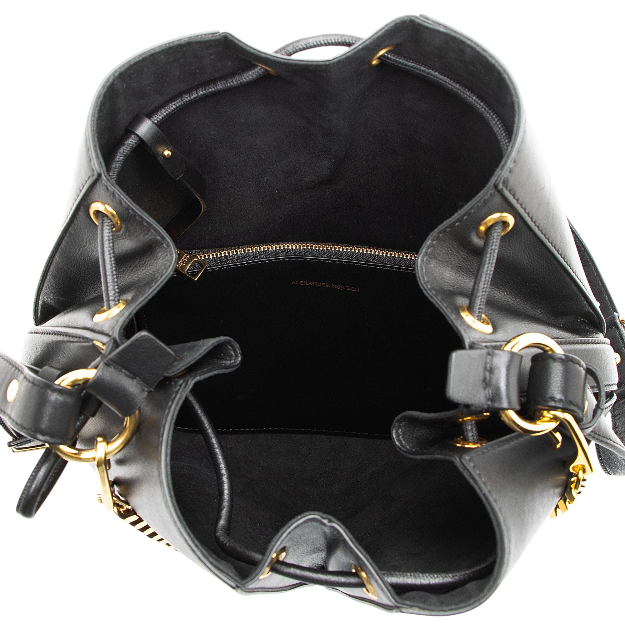 Alexander McQueen Leather Chain Bucket Bag