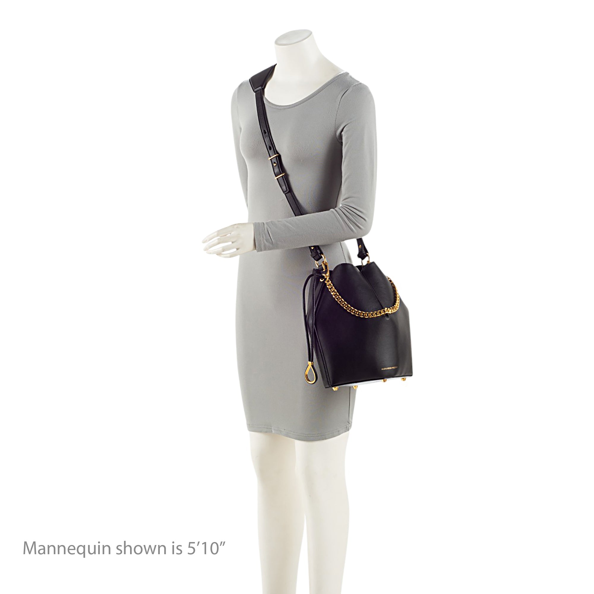 Alexander McQueen Leather Chain Bucket Bag