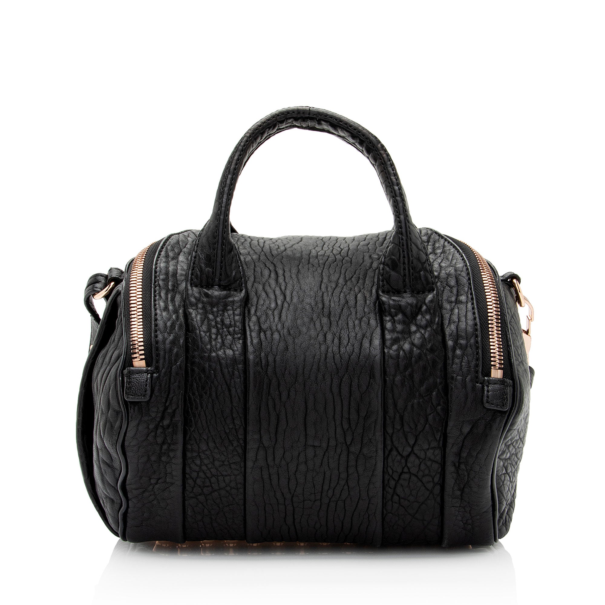 Alexander Wang Leather Rose Gold Rockie Small Satchel (SHF-lUToFx)