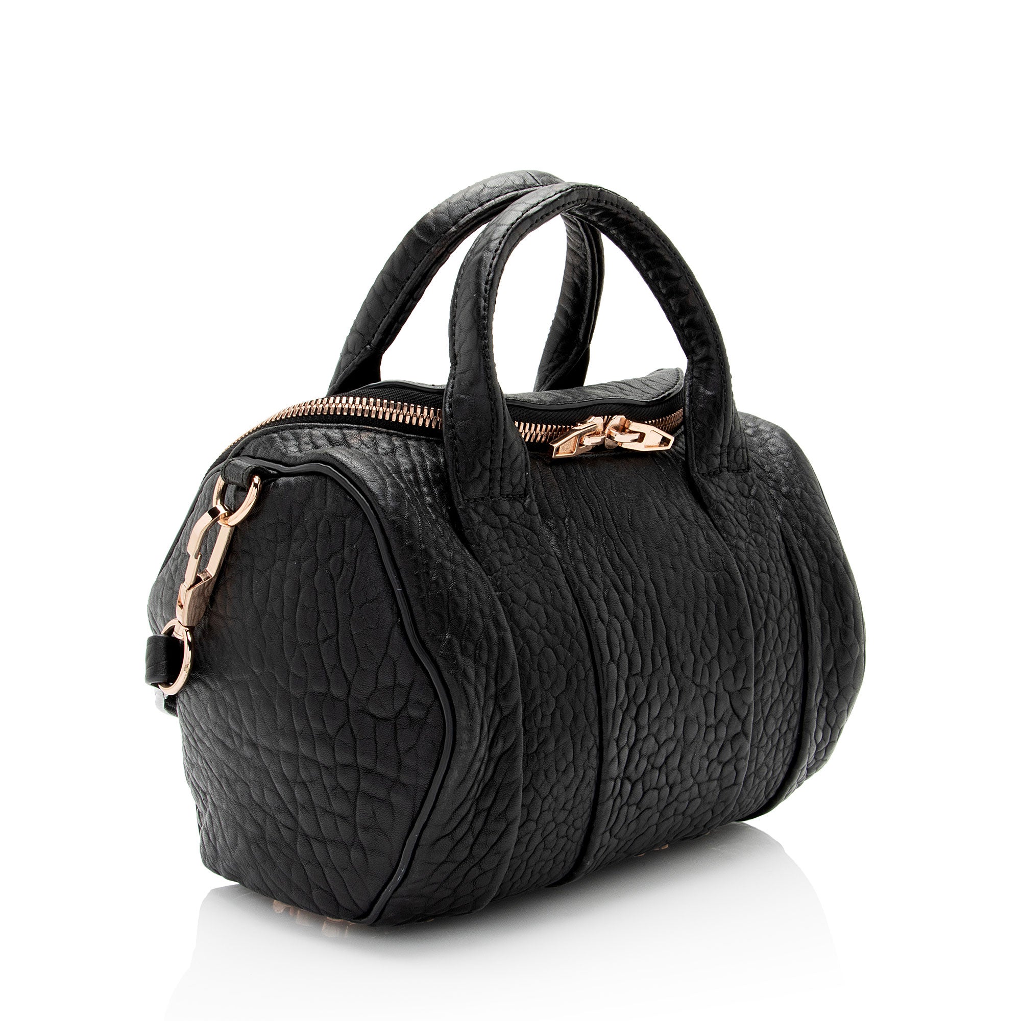 Alexander Wang Leather Rose Gold Rockie Small Satchel (SHF-lUToFx)