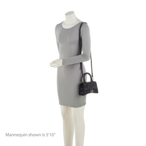 Balenciaga BB Monogram Denim Hourglass XS Top Handle