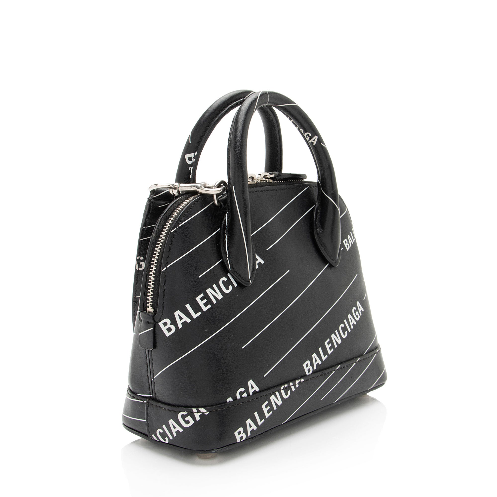 Balenciaga Calfskin Logo XXS Ville Top Handle (SHF-SiN99o)