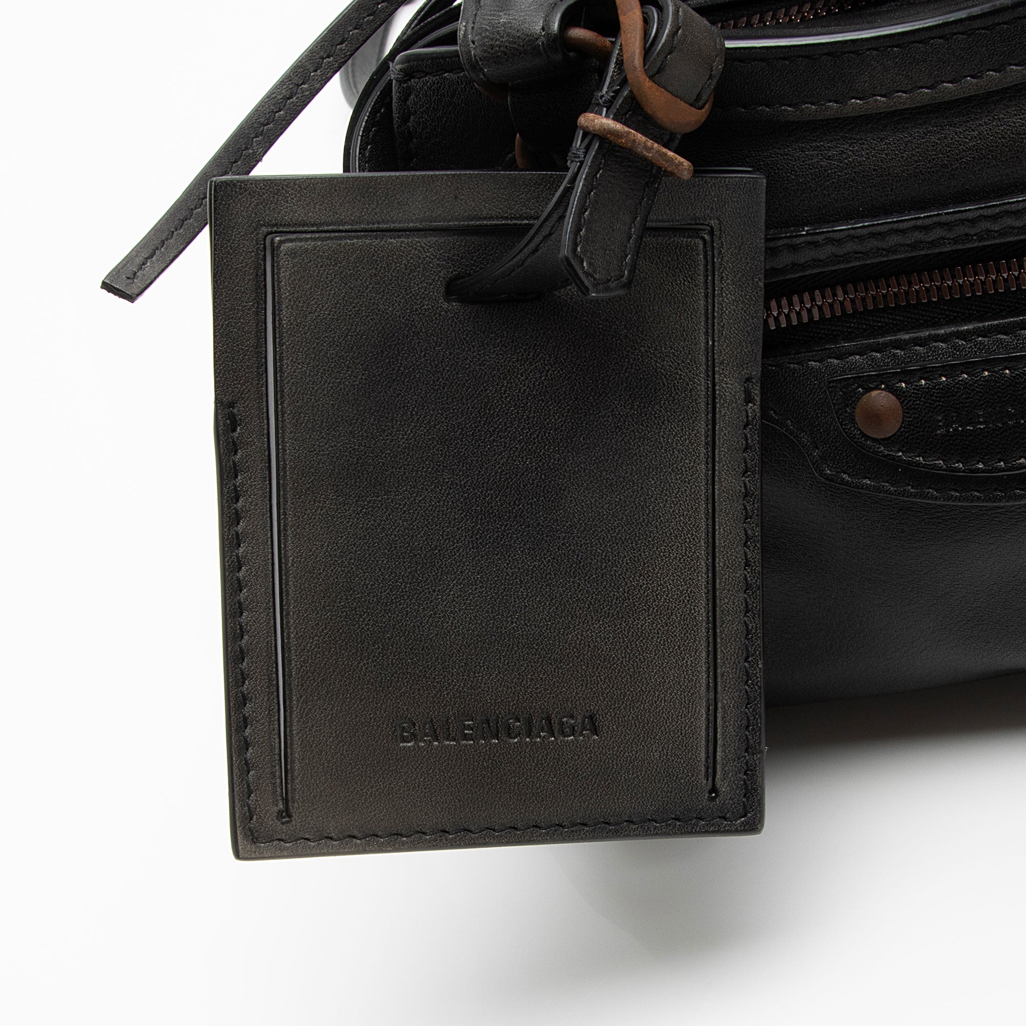 Balenciaga Calfskin Neo Classic Rust Hardware City Mini Satchel (SHF-A4mdtV)