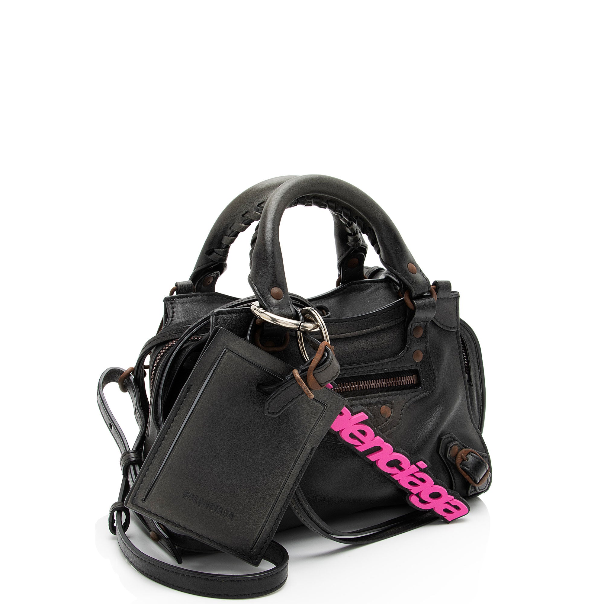 Balenciaga Calfskin Neo Classic Rust Hardware City Mini Satchel (SHF-A4mdtV)