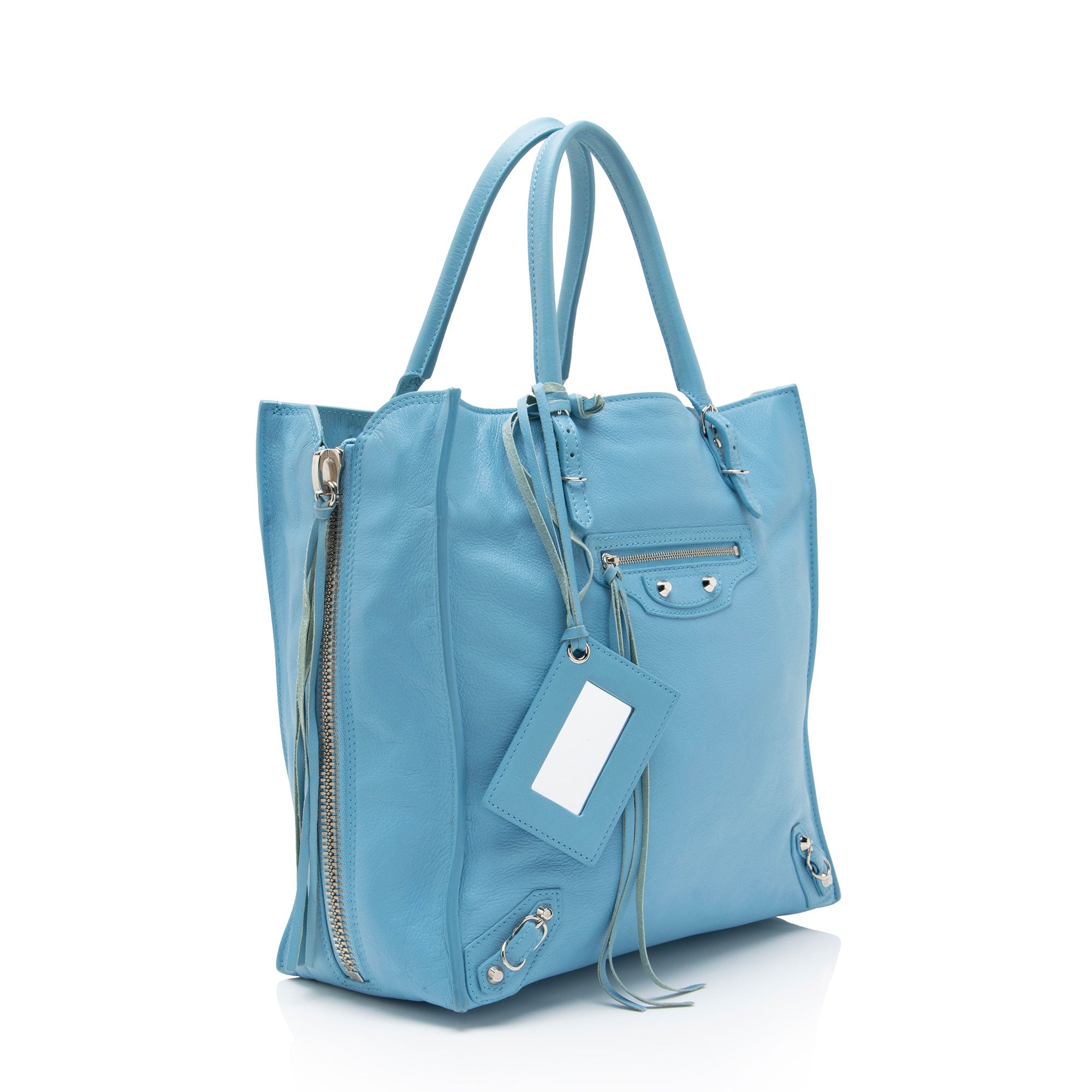 Balenciaga Calfskin Papier A5 Zip Around Tote