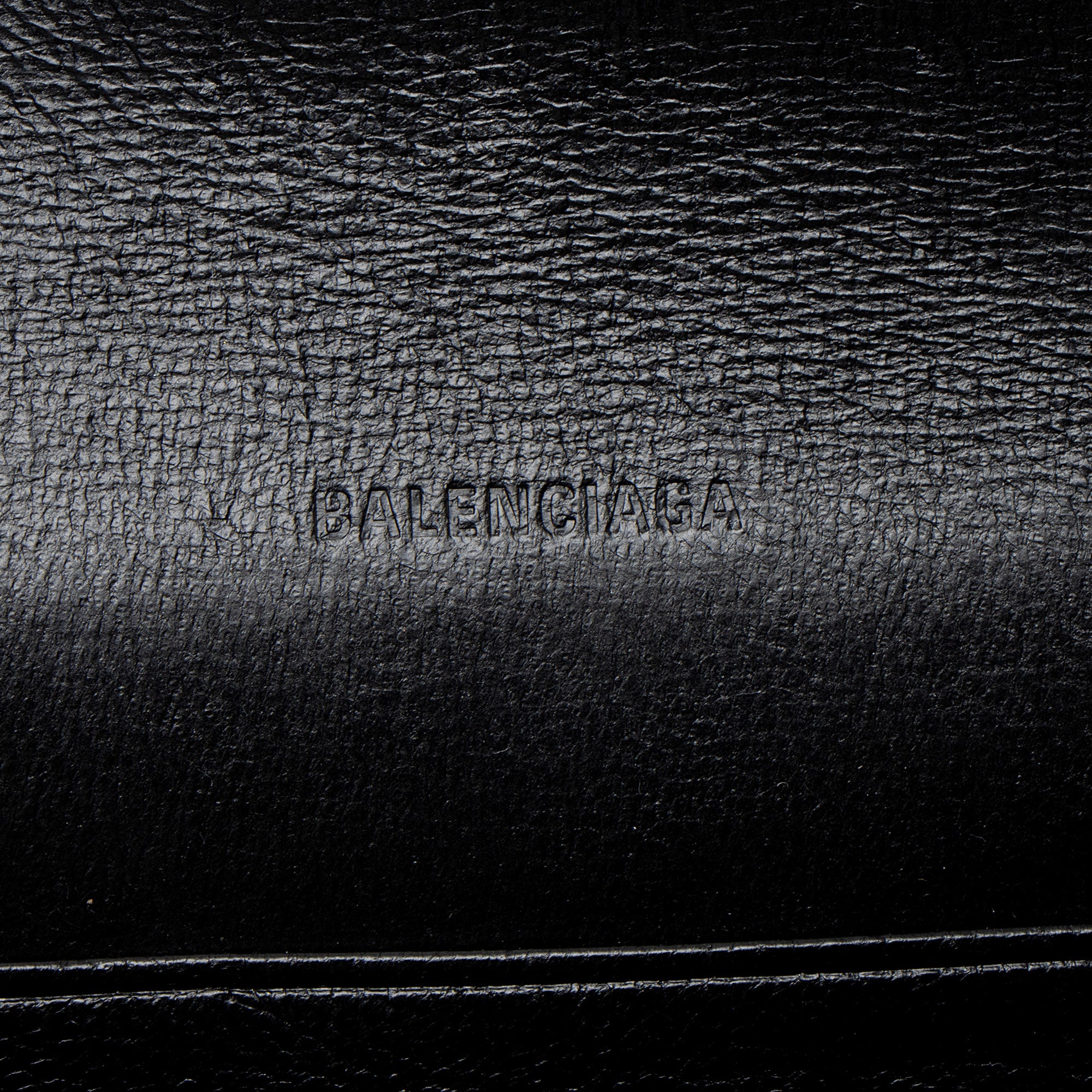 Balenciaga Crinkled Patent Logo Cash Phone Holder on Chain