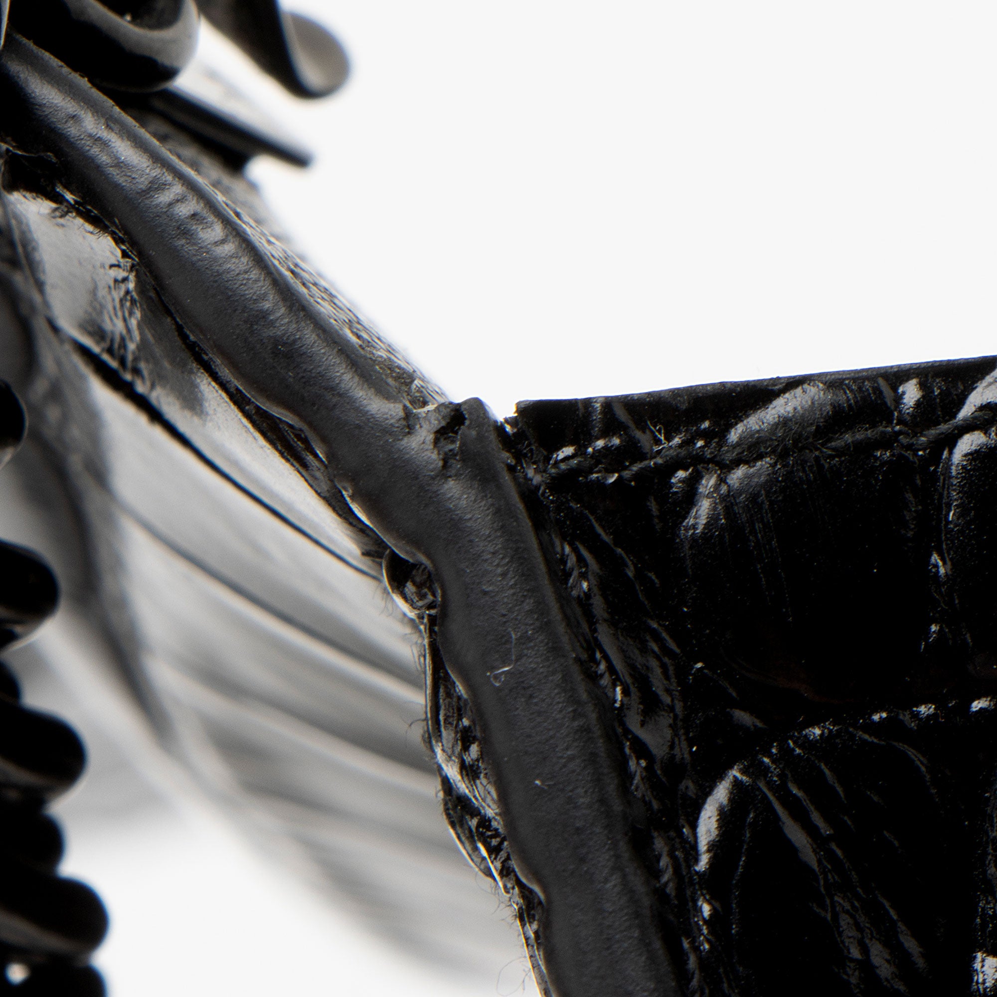 Balenciaga Croc Embossed BB Phone Holder on Chain