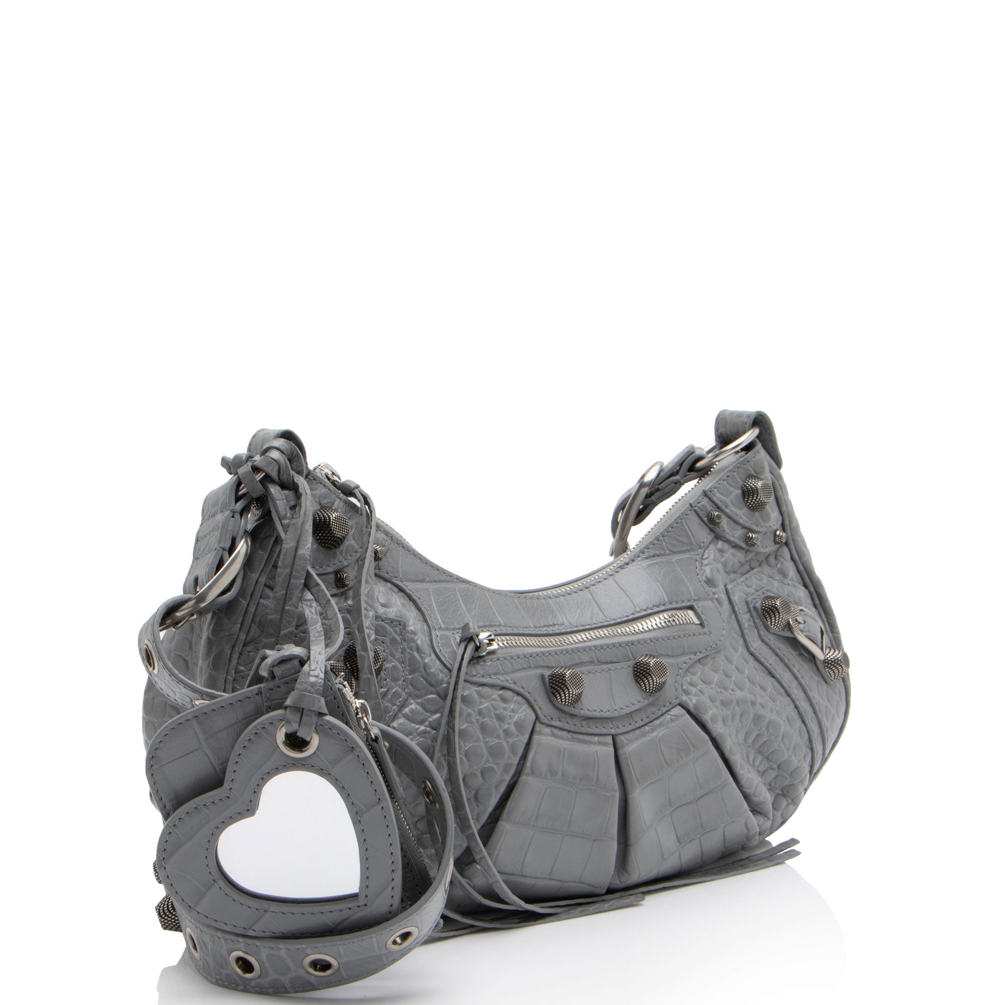 Balenciaga Croc Embossed Le Cagole Small Shoulder Bag