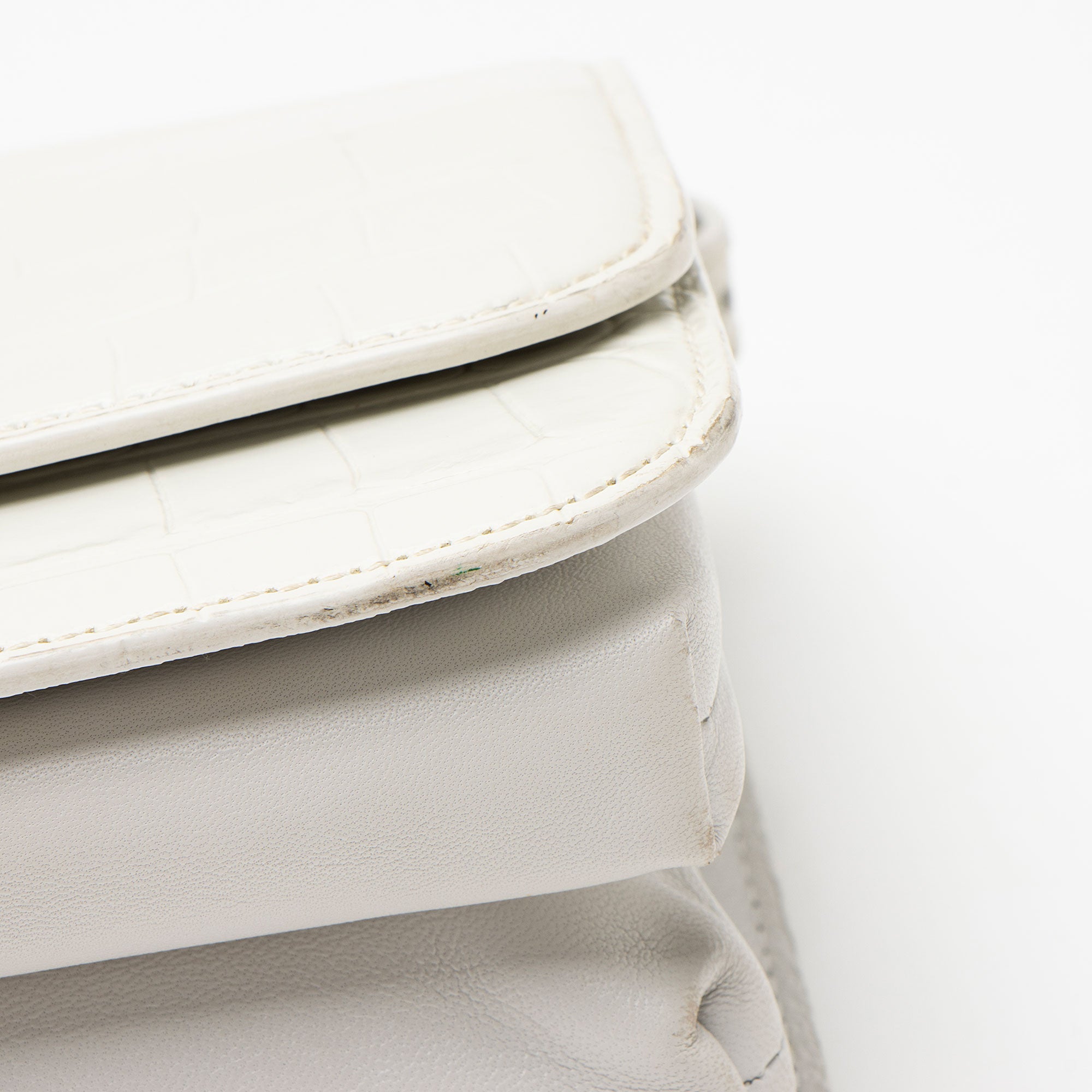 Balenciaga Croc Embossed Leather Small B Bag
