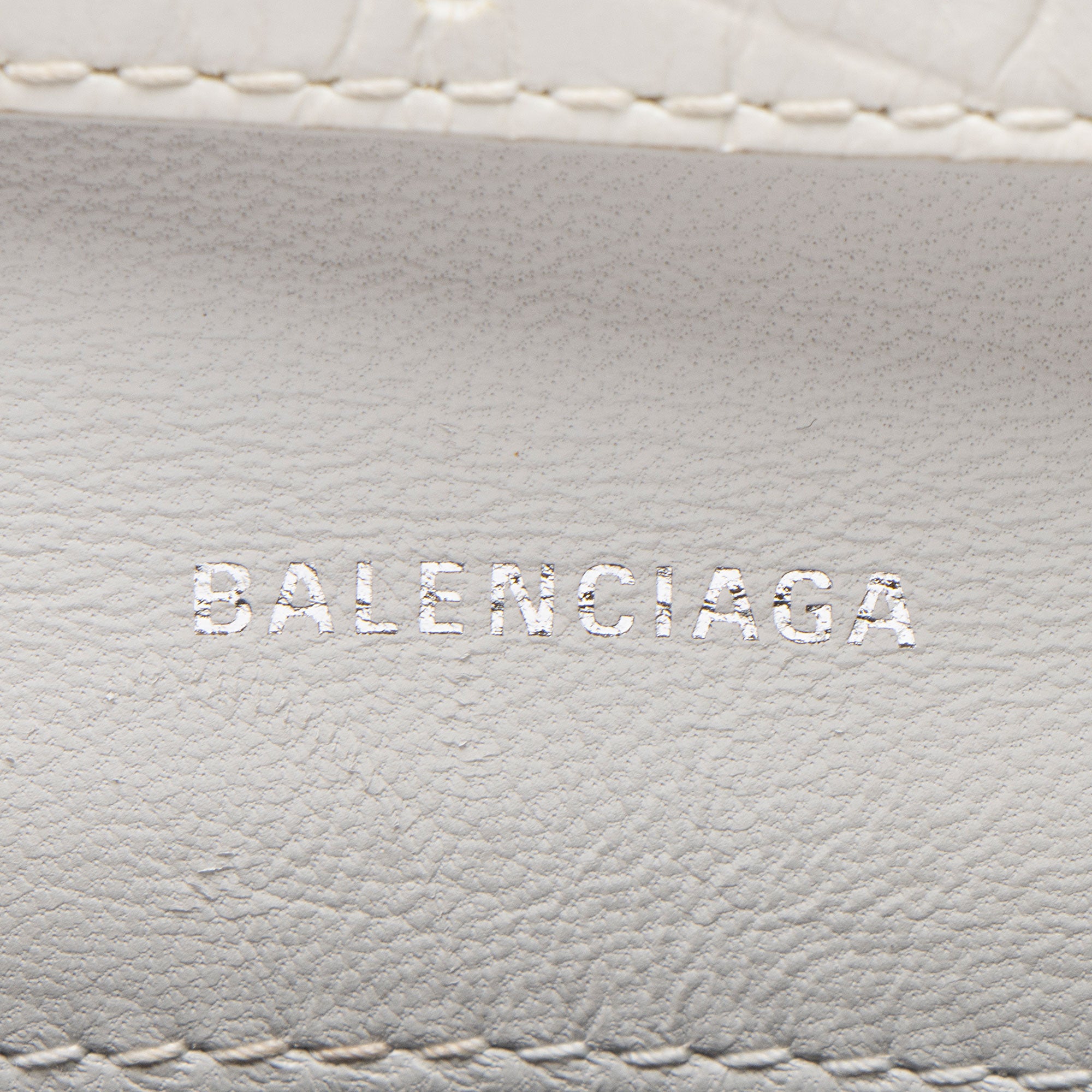 Balenciaga Croc Embossed Leather Small B Bag