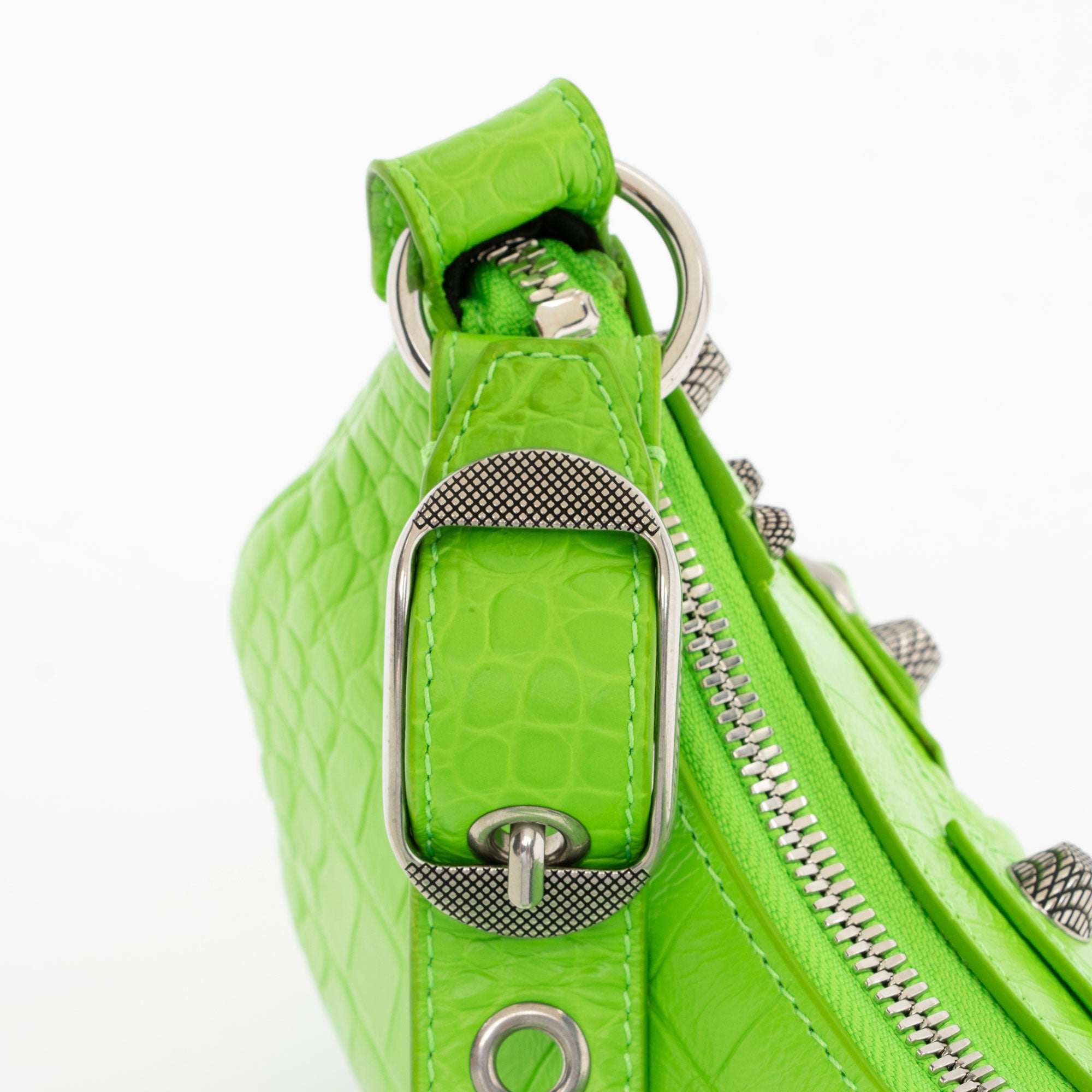 Balenciaga Croc Embossed Le Cagole XS Shoulder Bag