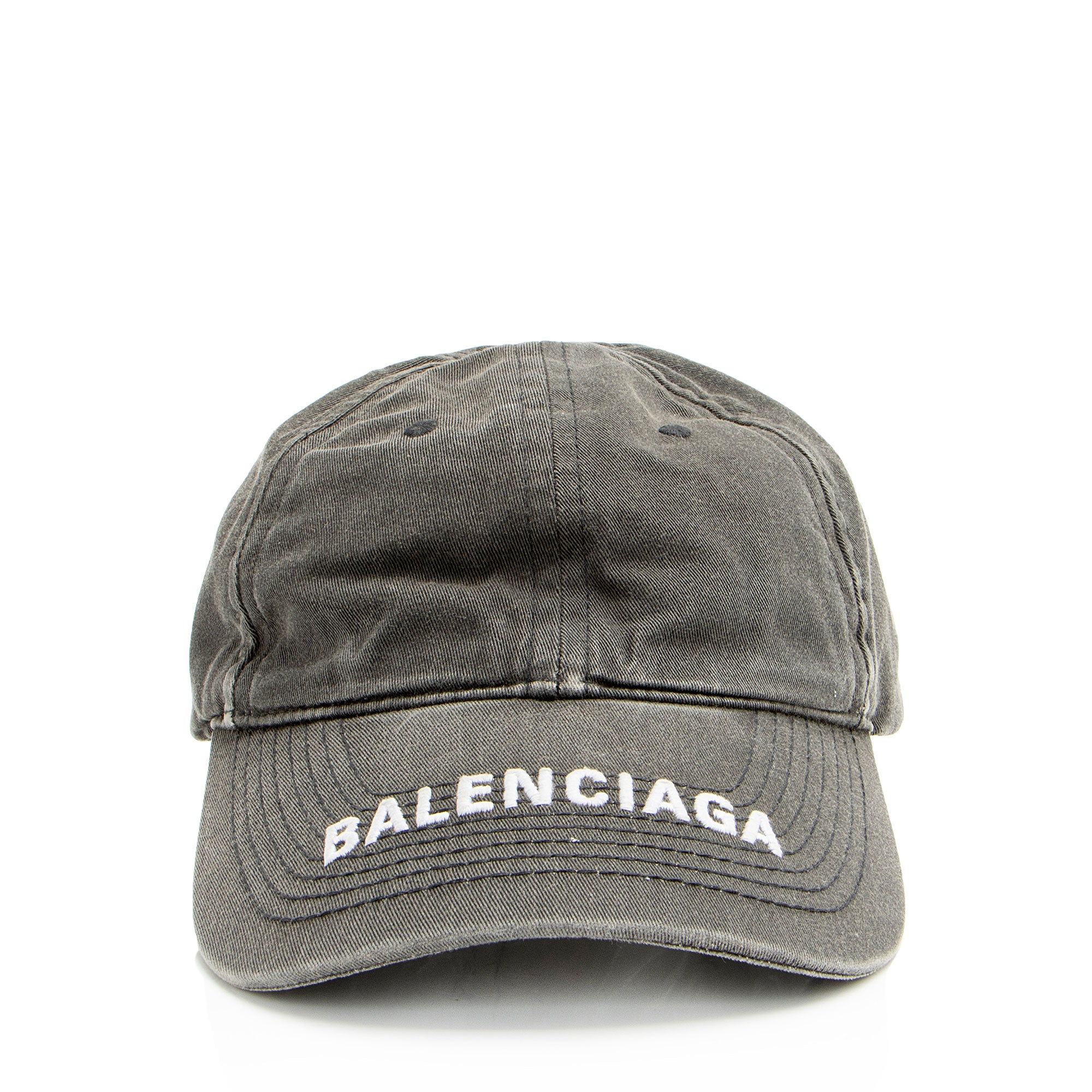 Balenciaga Distressed Canvas Logo Baseball Hat