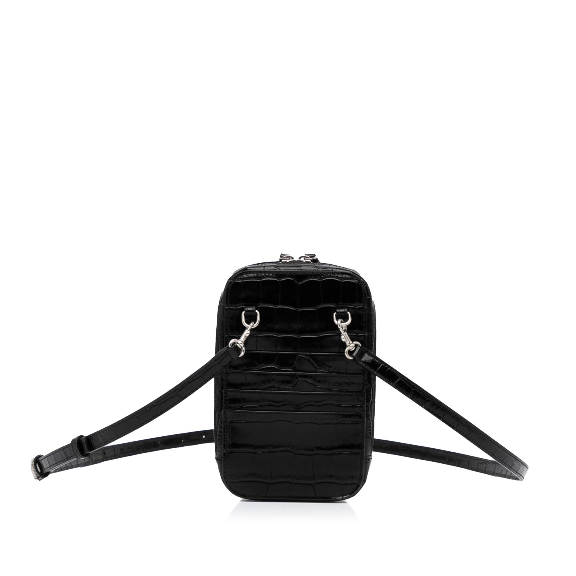 Balenciaga Embossed Zip Phone Holder (SHG-J8voGS)