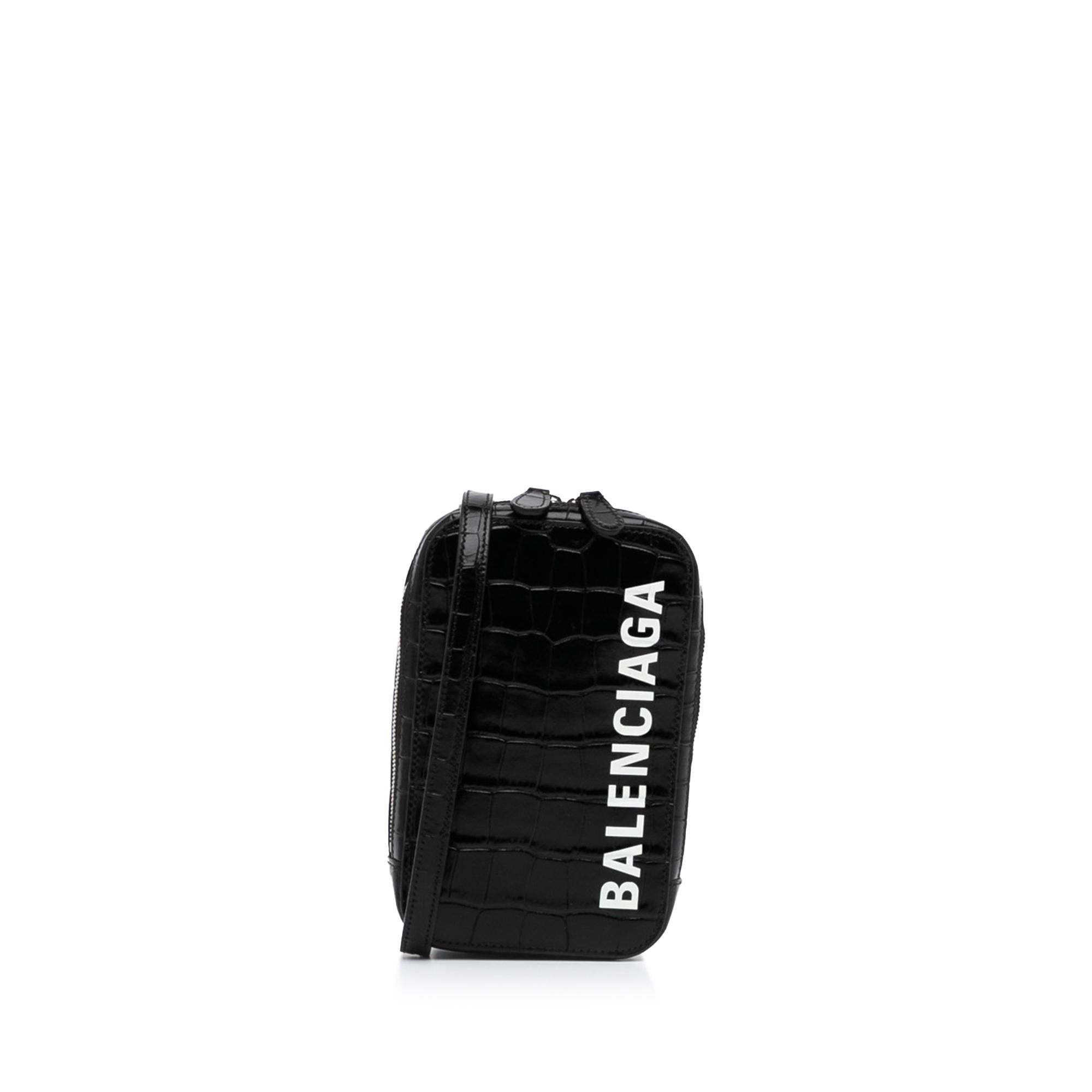 Balenciaga Embossed Zip Phone Holder (SHG-J8voGS)