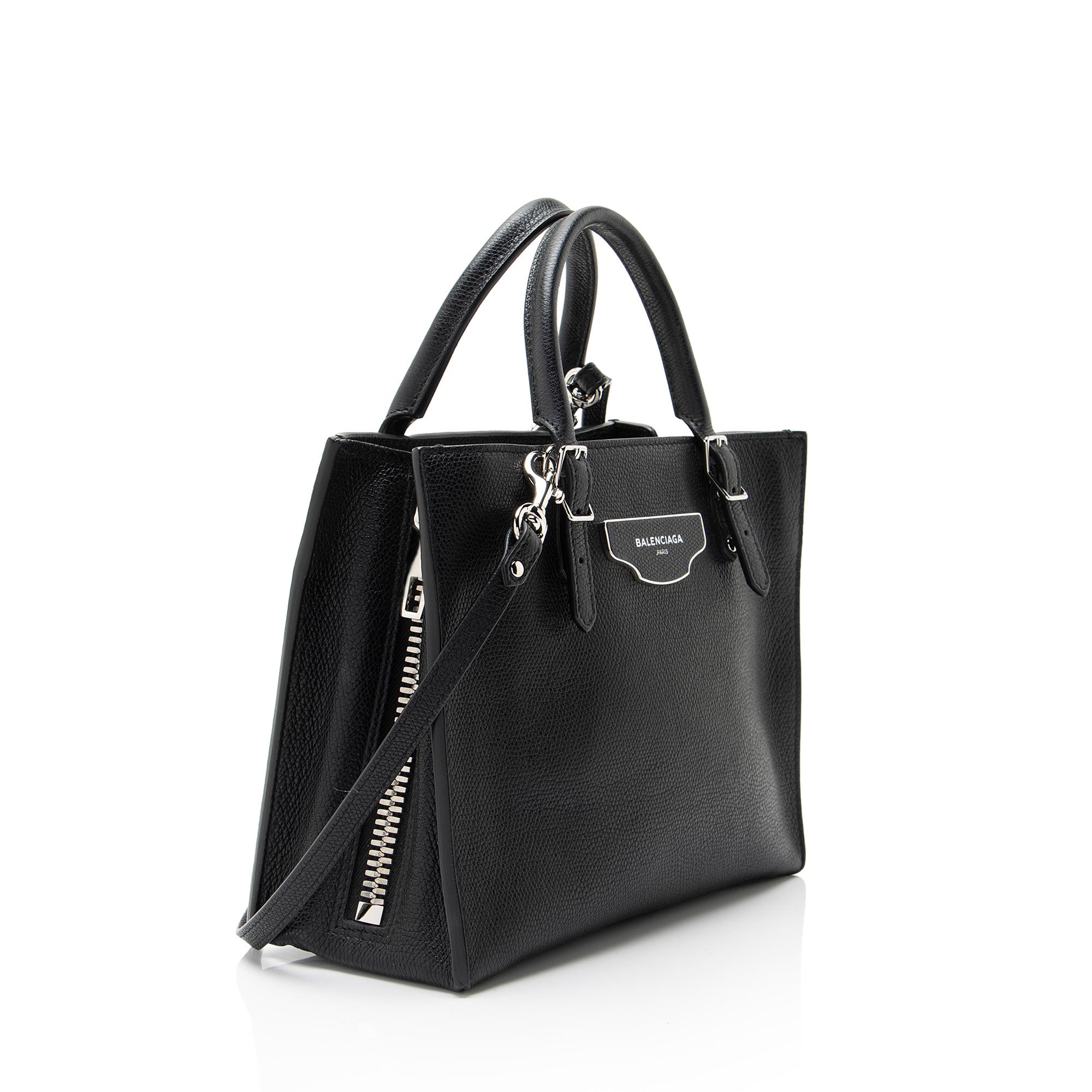 Balenciaga Grained Calfskin Papier A6 Zip Around Small Tote