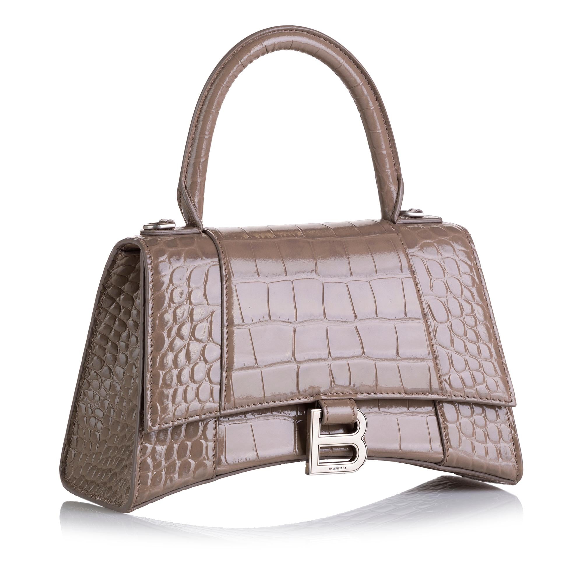 Balenciaga Hourglass Embossed Leather Satchel (SHG-36403)