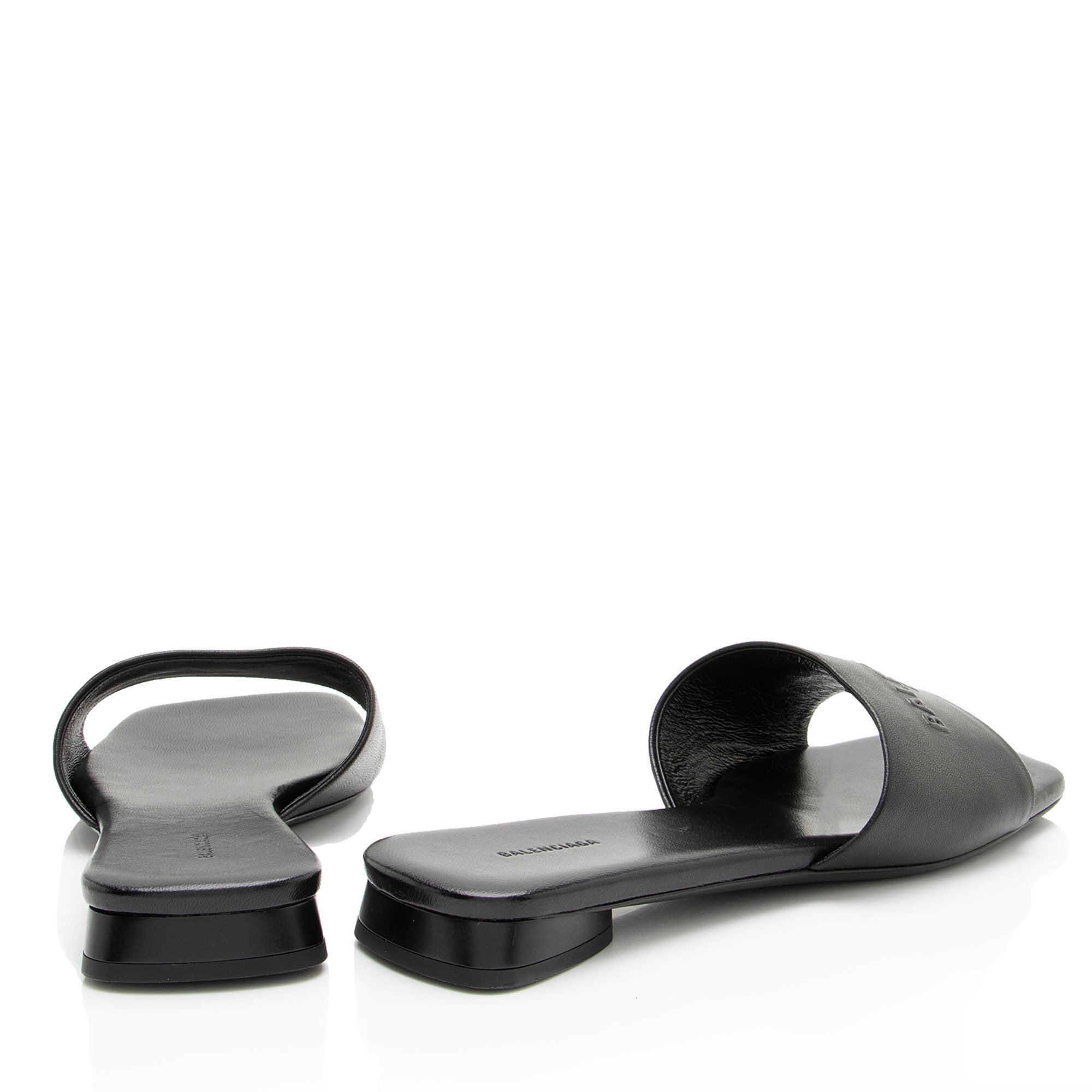 Balenciaga Leather Duty Free Slides - Size 7 / 37