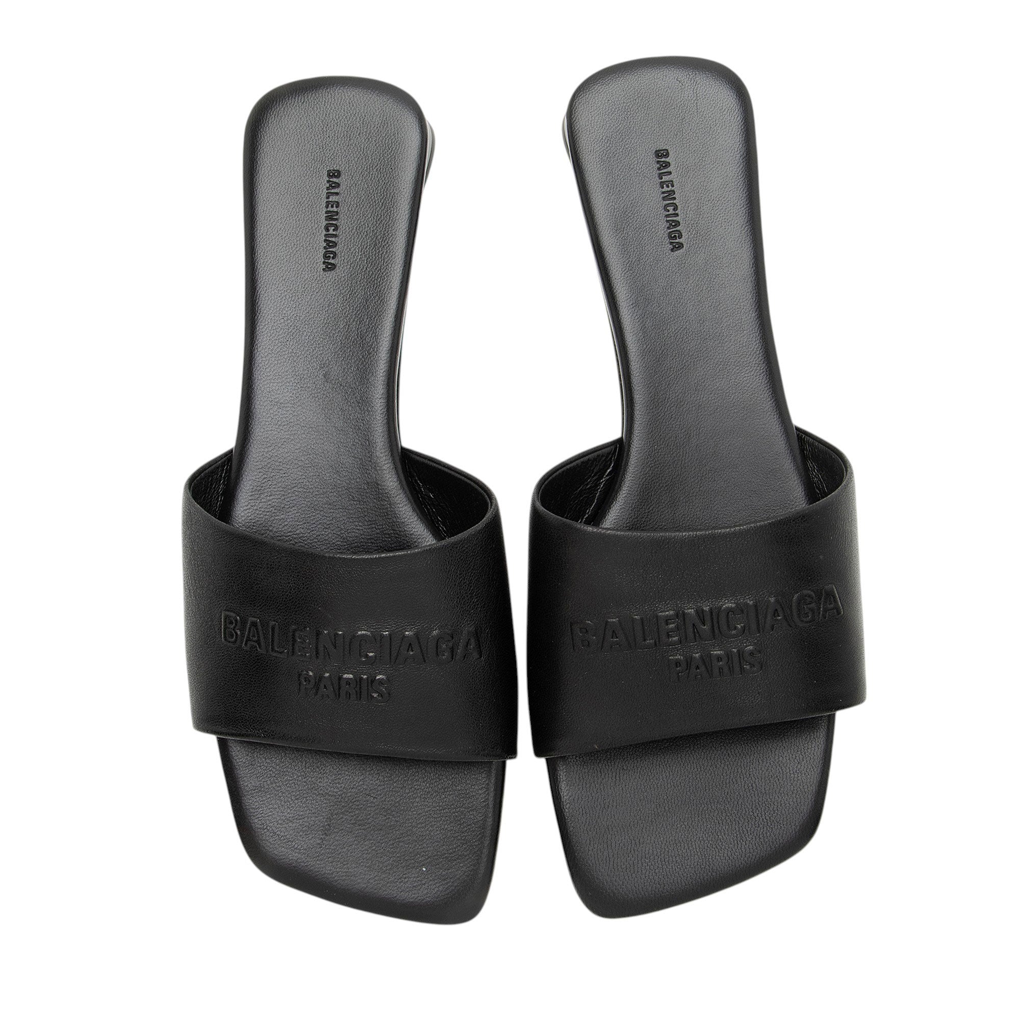 Balenciaga Leather Duty Free Slides - Size 7 / 37