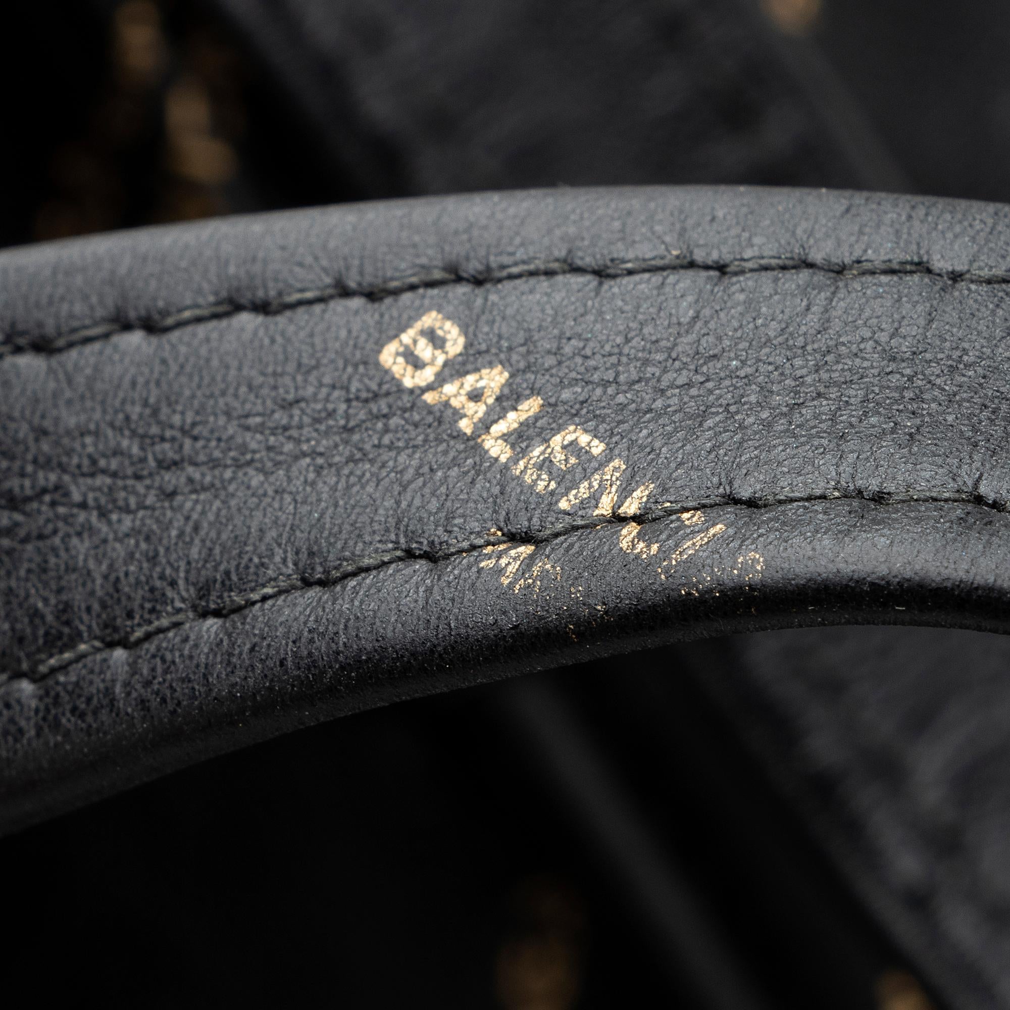 Balenciaga Leather Logo Bazar Large Tote (SHF-22215)