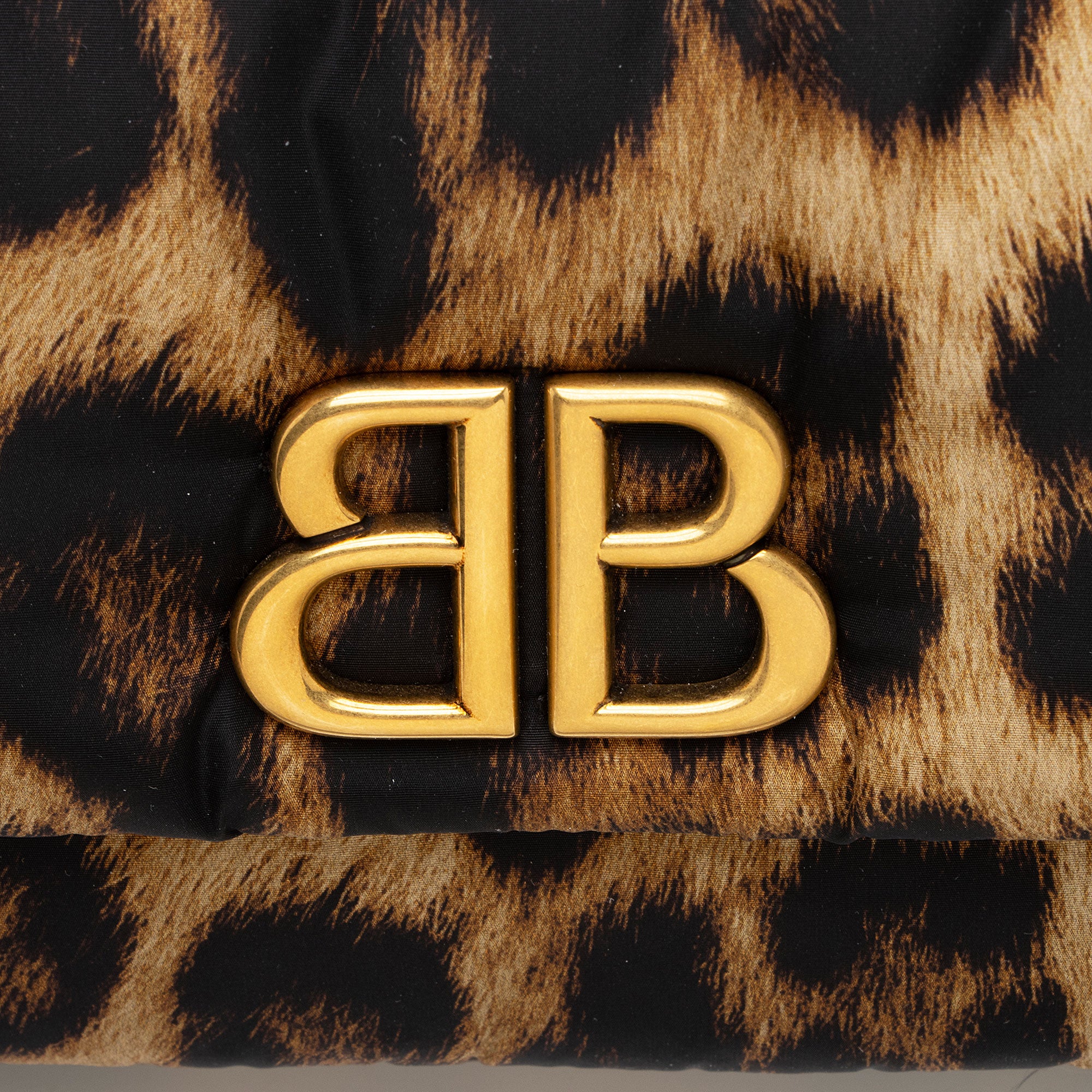 Balenciaga Nylon Leopard Monaco Mini Shoulder Bag (SHF-WvmJR1)