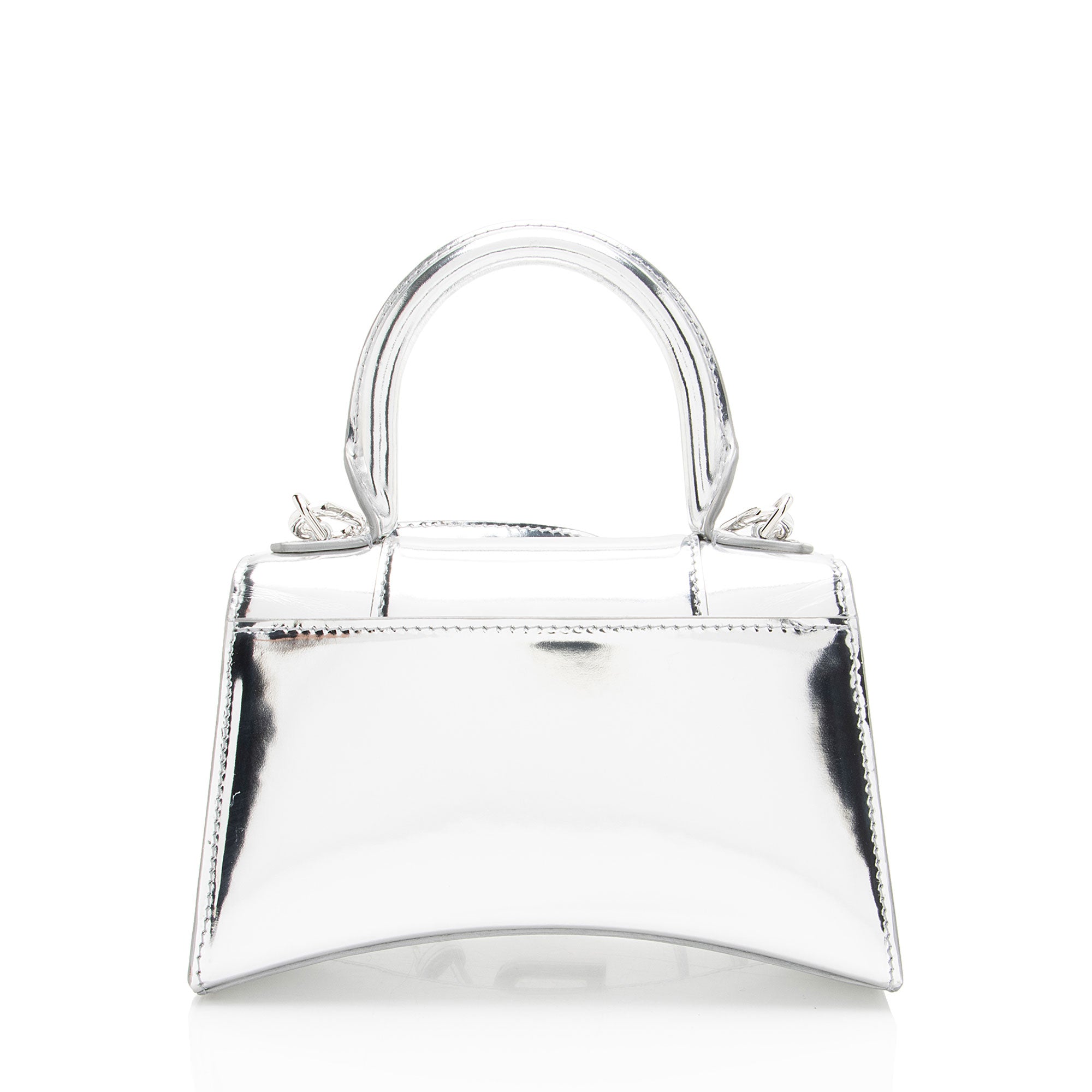 Balenciaga Metallic Calfskin Hourglass XS Top Handle