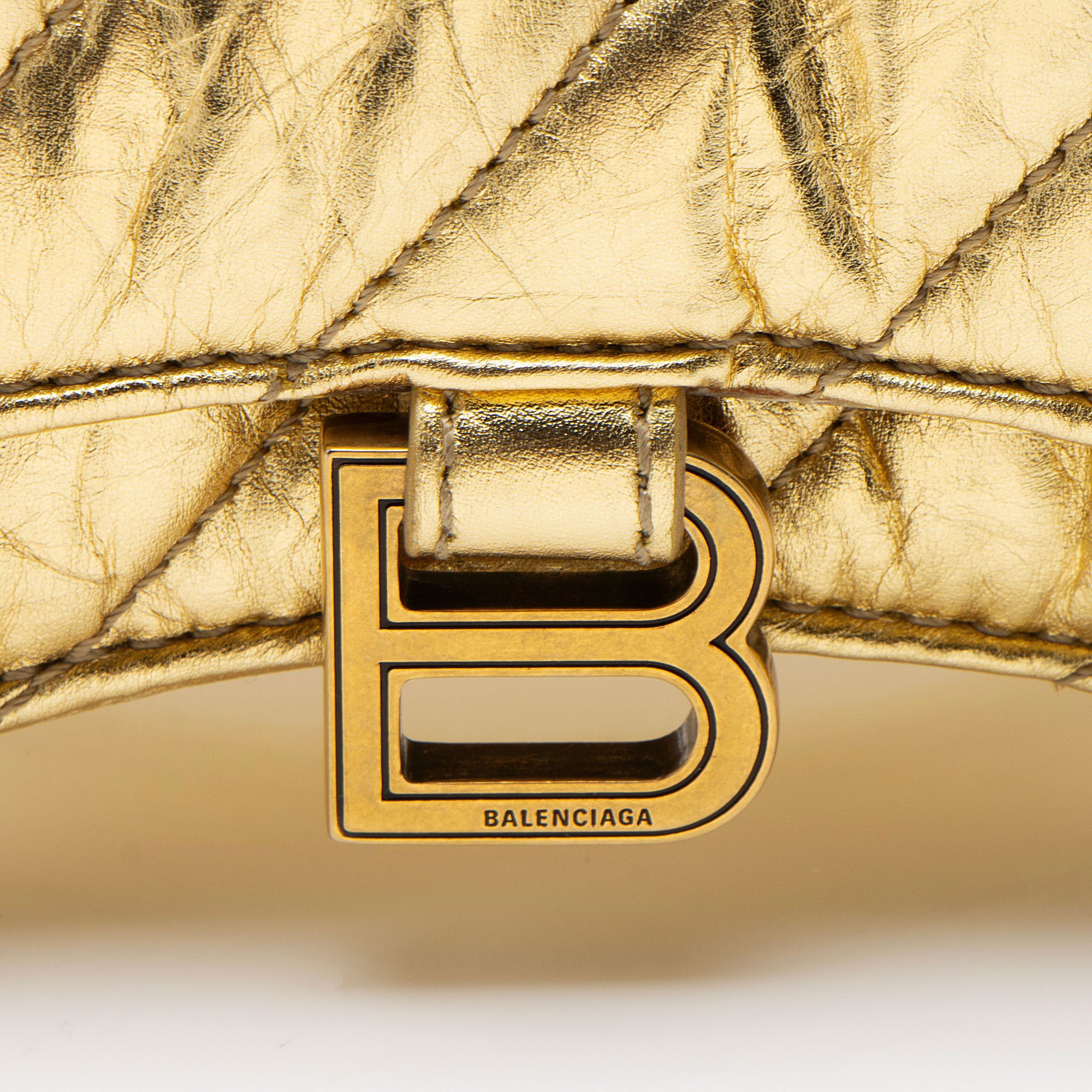Balenciaga Metallic Quilted Calfskin Crush Mini Shoulder Bag