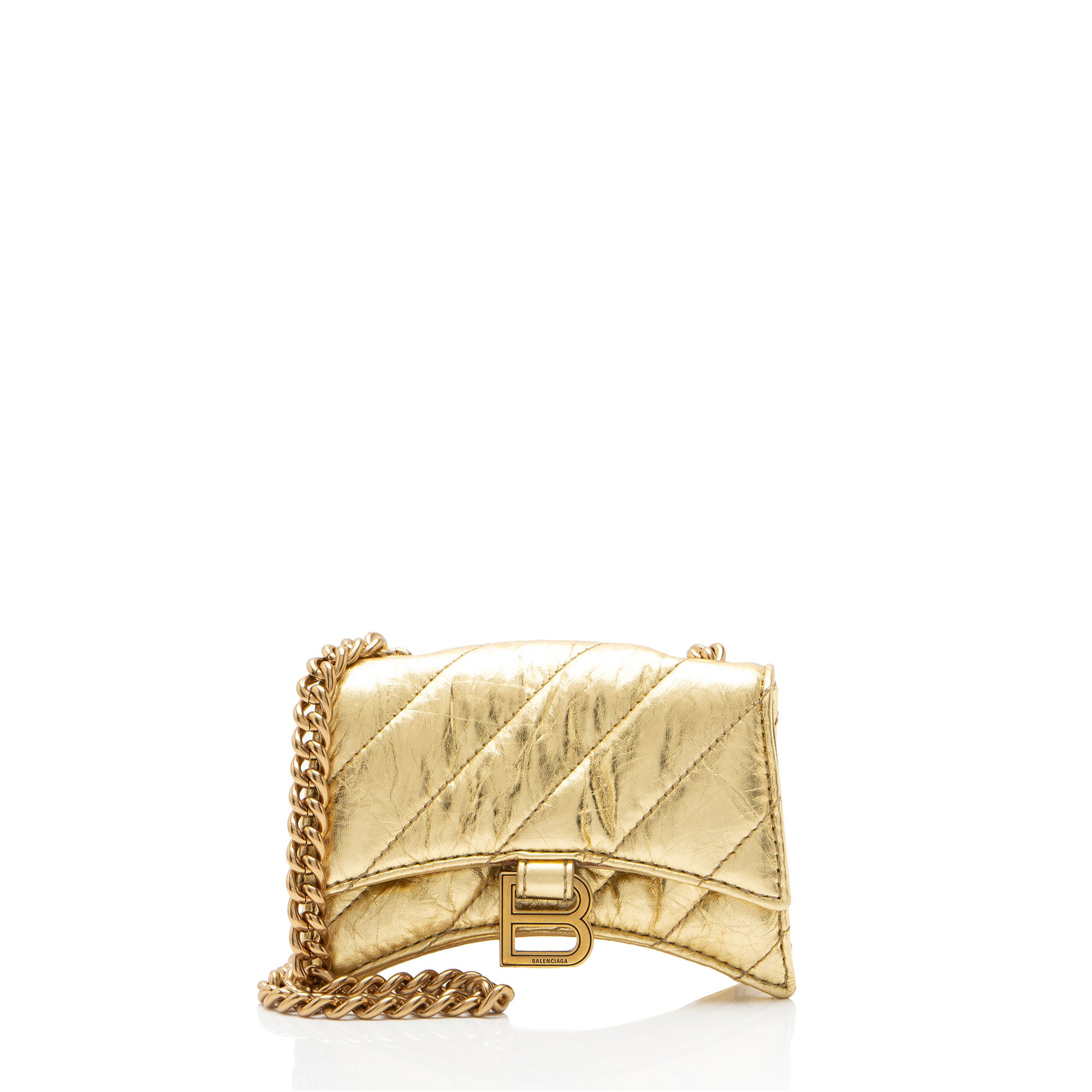 Balenciaga Metallic Quilted Calfskin Crush Mini Shoulder Bag