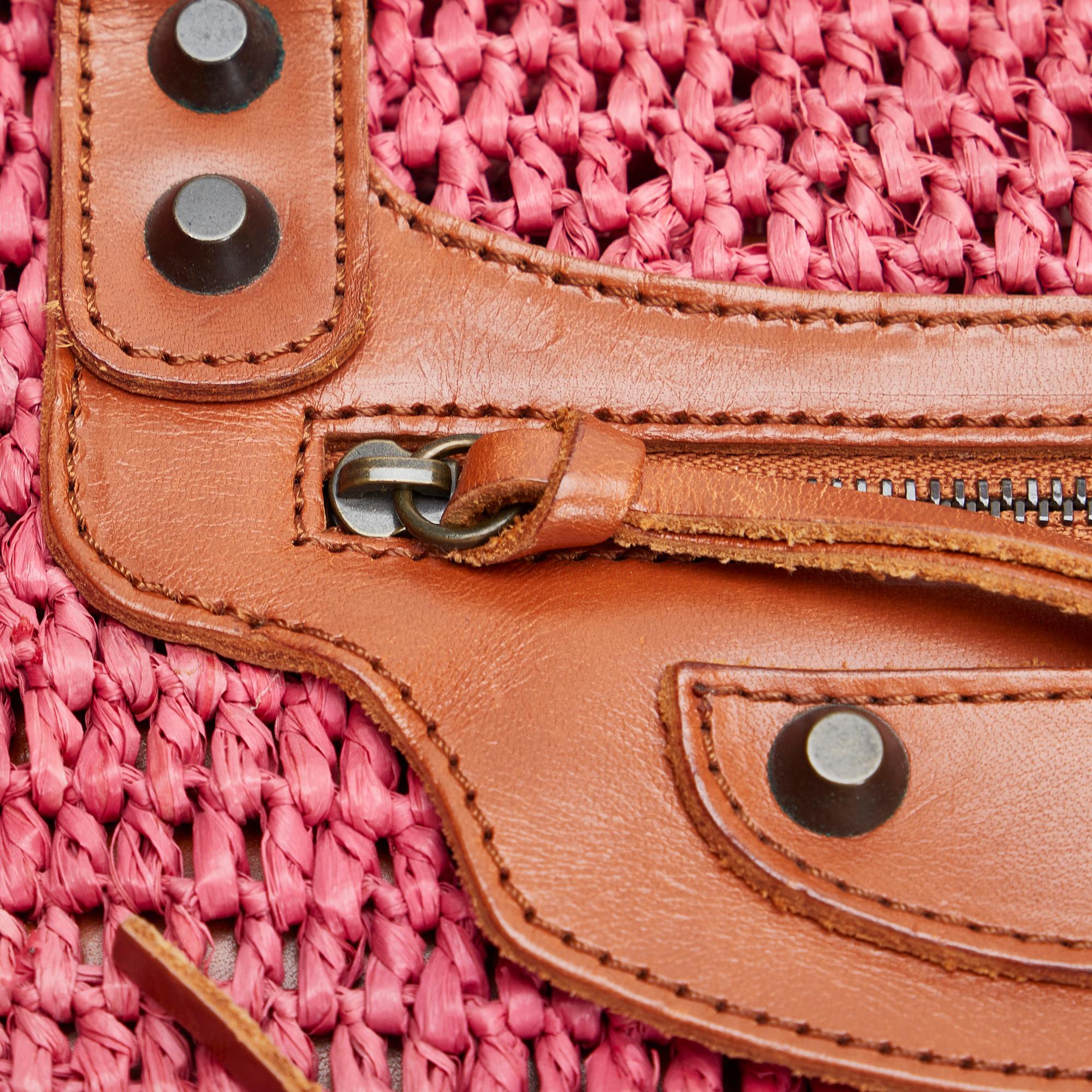 Balenciaga Motocross Classic Raffia Tote (SHG-XaZ3ub)