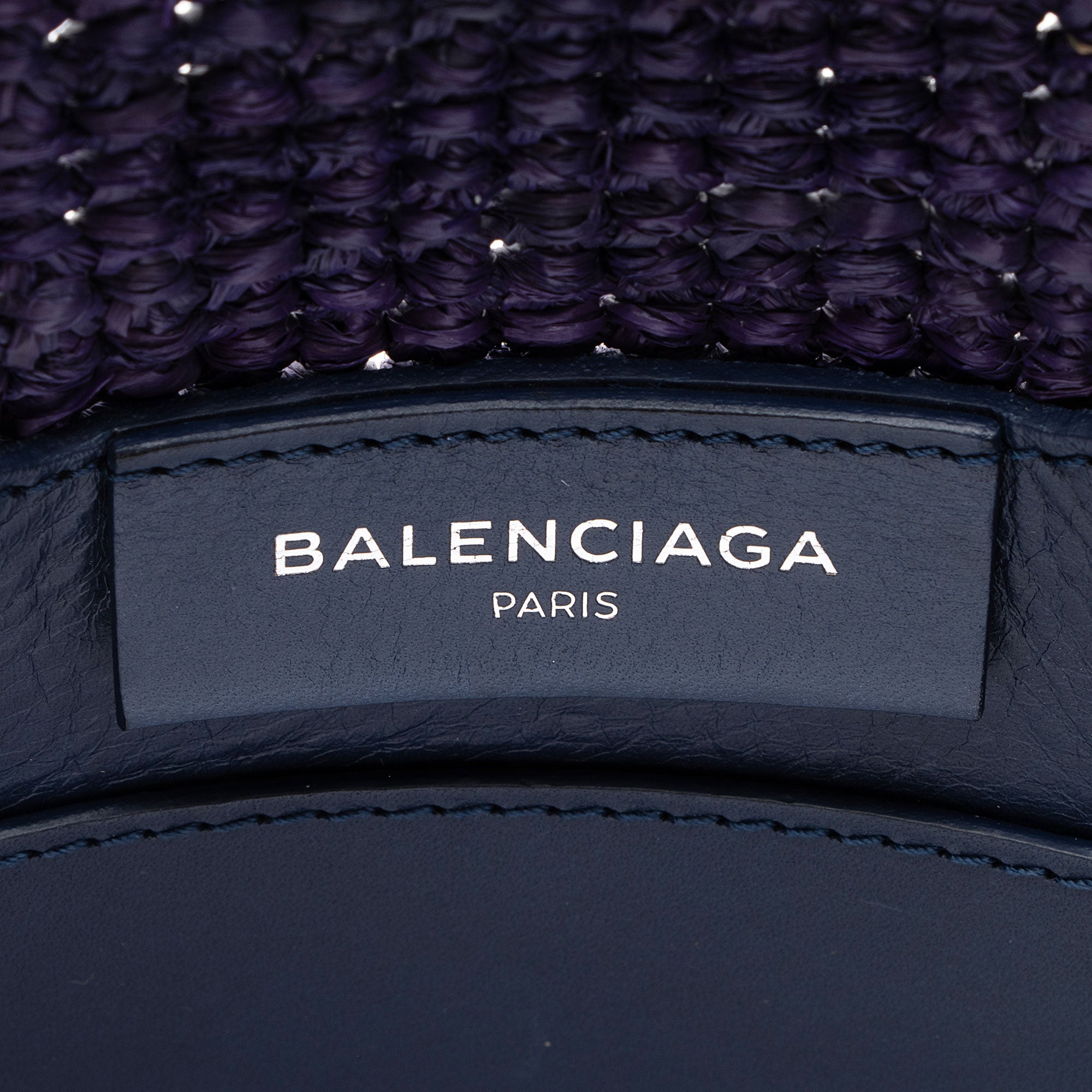 Balenciaga Raffia Striped Panier XS Tote