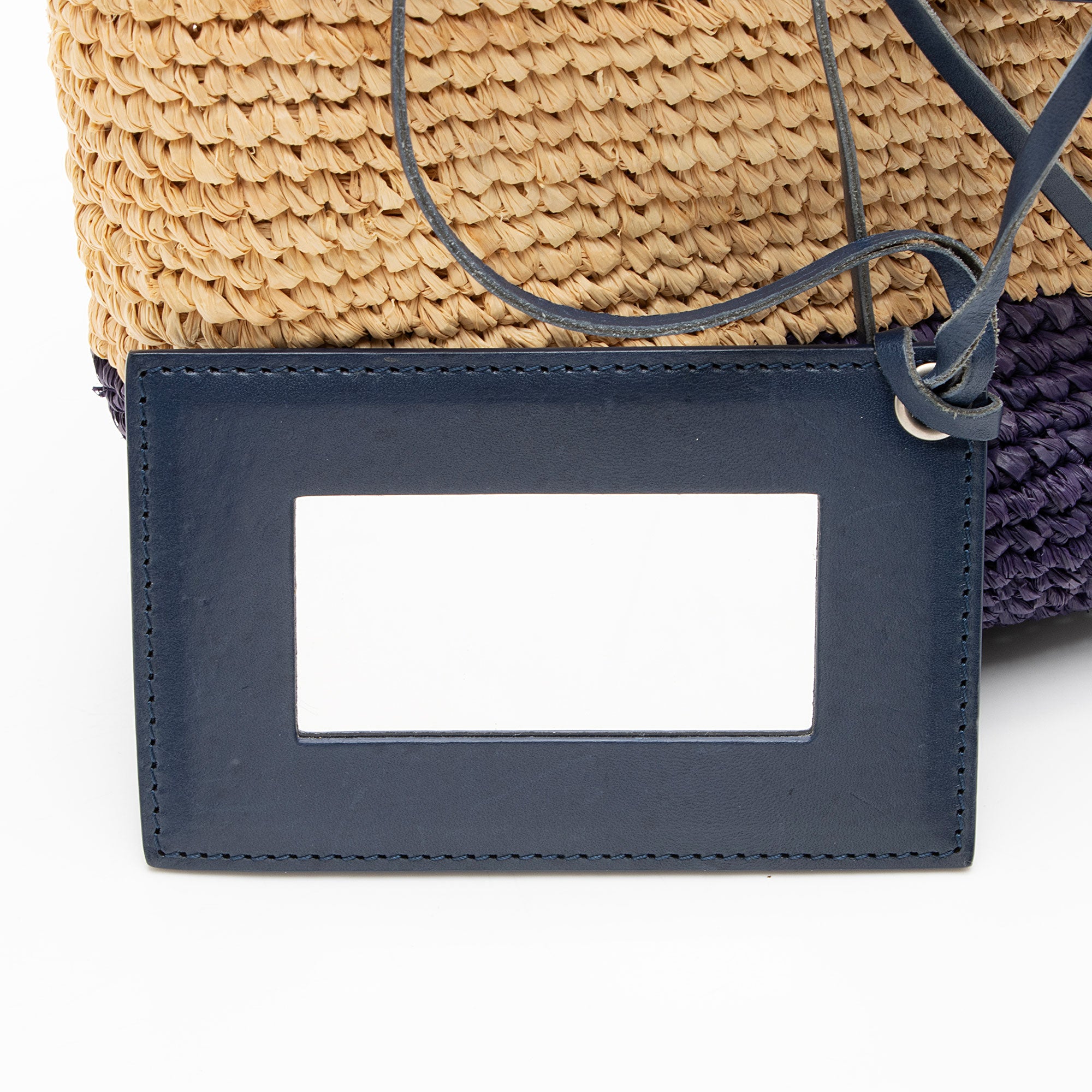 Balenciaga Raffia Striped Panier XS Tote