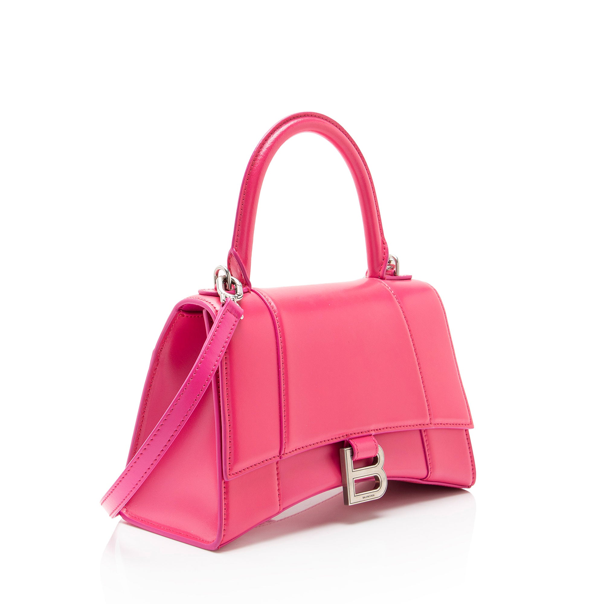 Balenciaga Shiny Calfskin Hourglass Small Top Handle