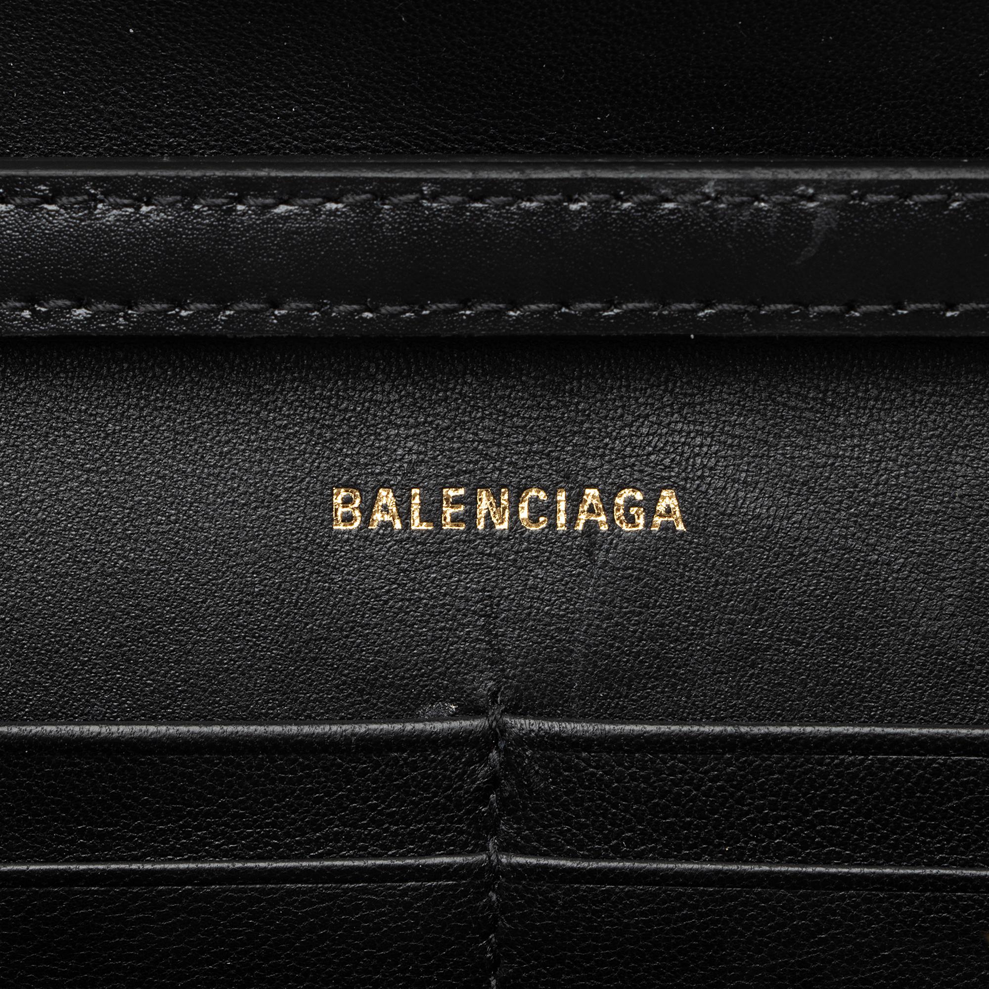 Balenciaga Shiny Calfskin Hourglass Wallet on Chain Bag (SHF-23824)