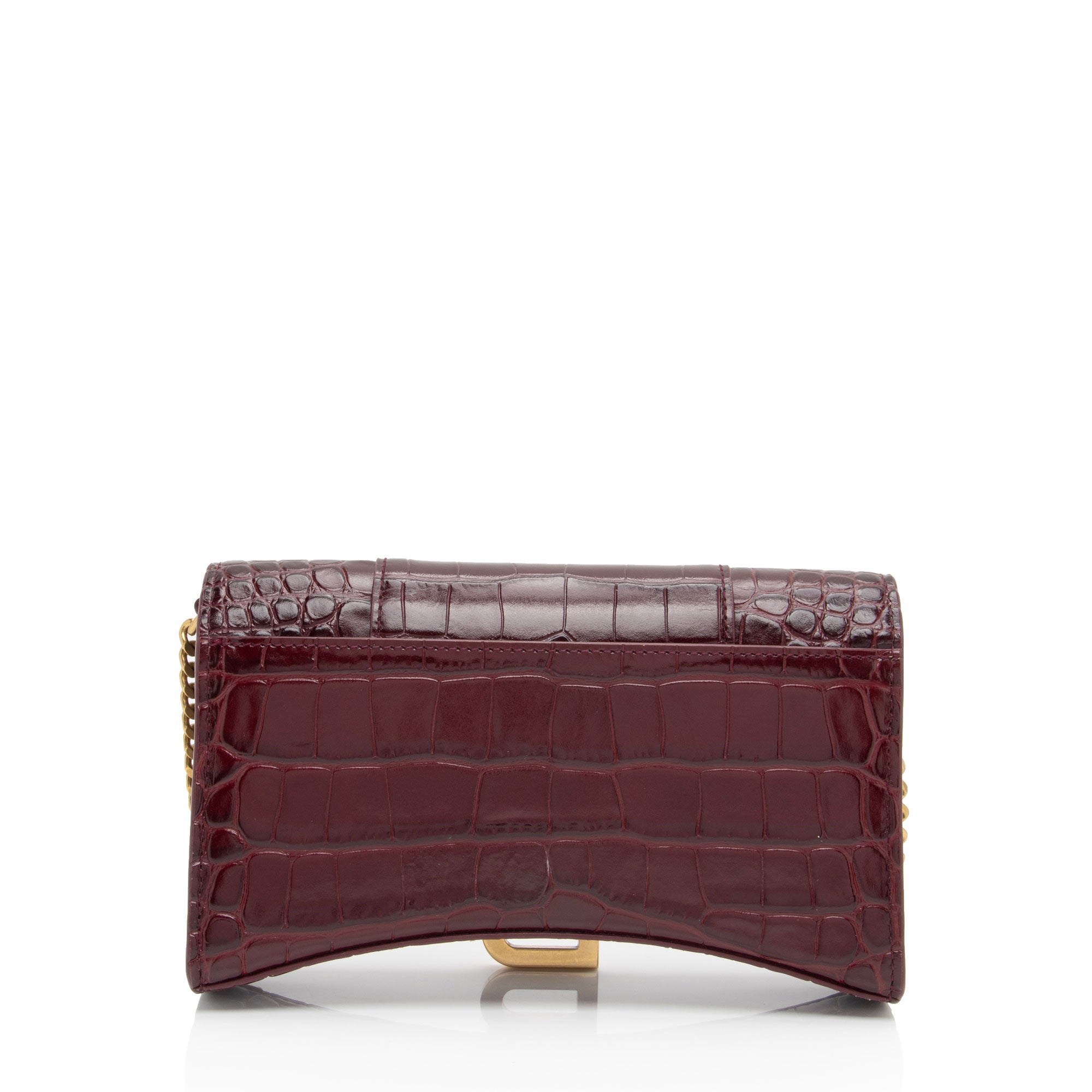 Balenciaga Shiny Croc Embossed Calfskin Hourglass Chain Bag (SHF-8zNGYk)