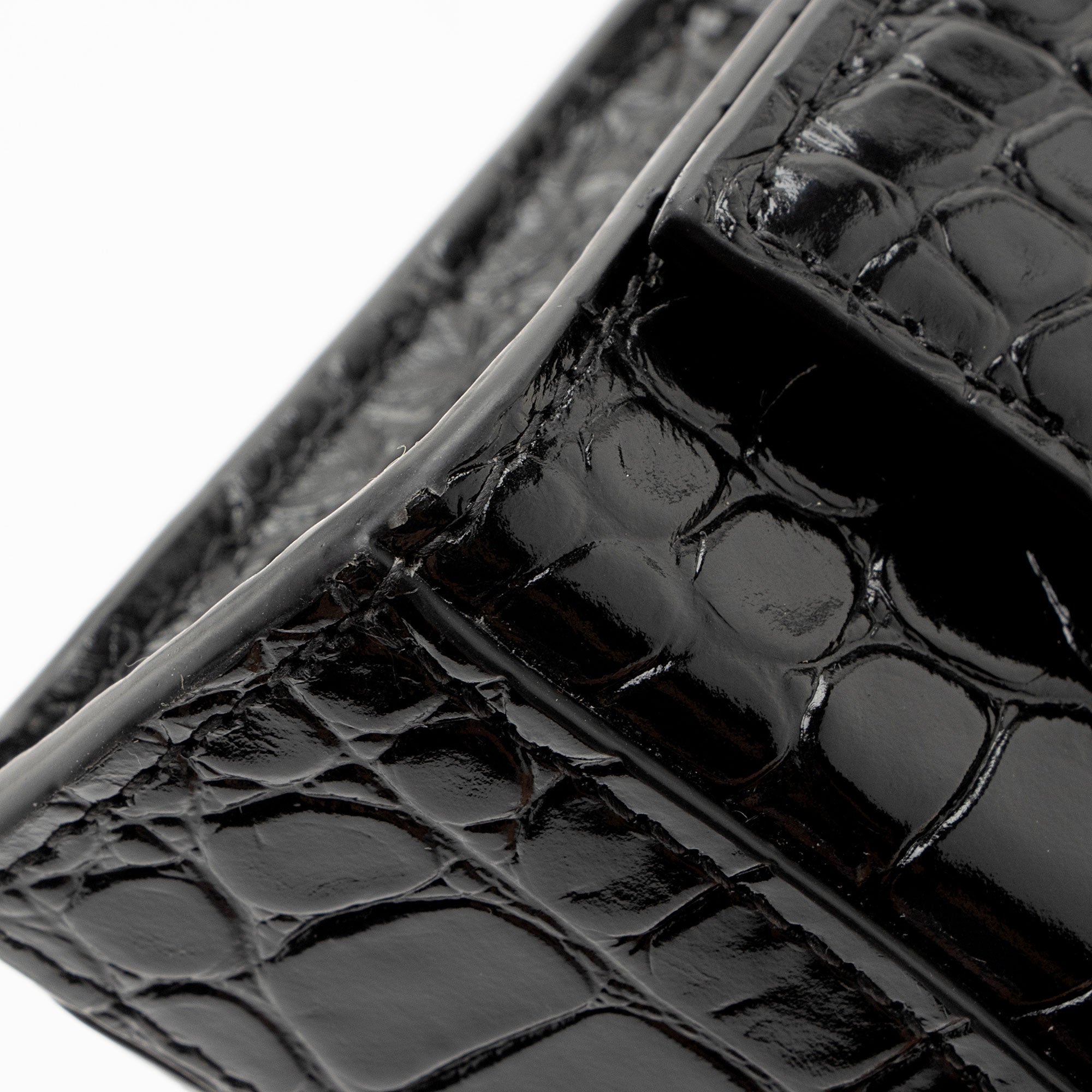 Balenciaga Shiny Croc Embossed Calfskin Hourglass Chain Bag (SHF-Le4cT4)