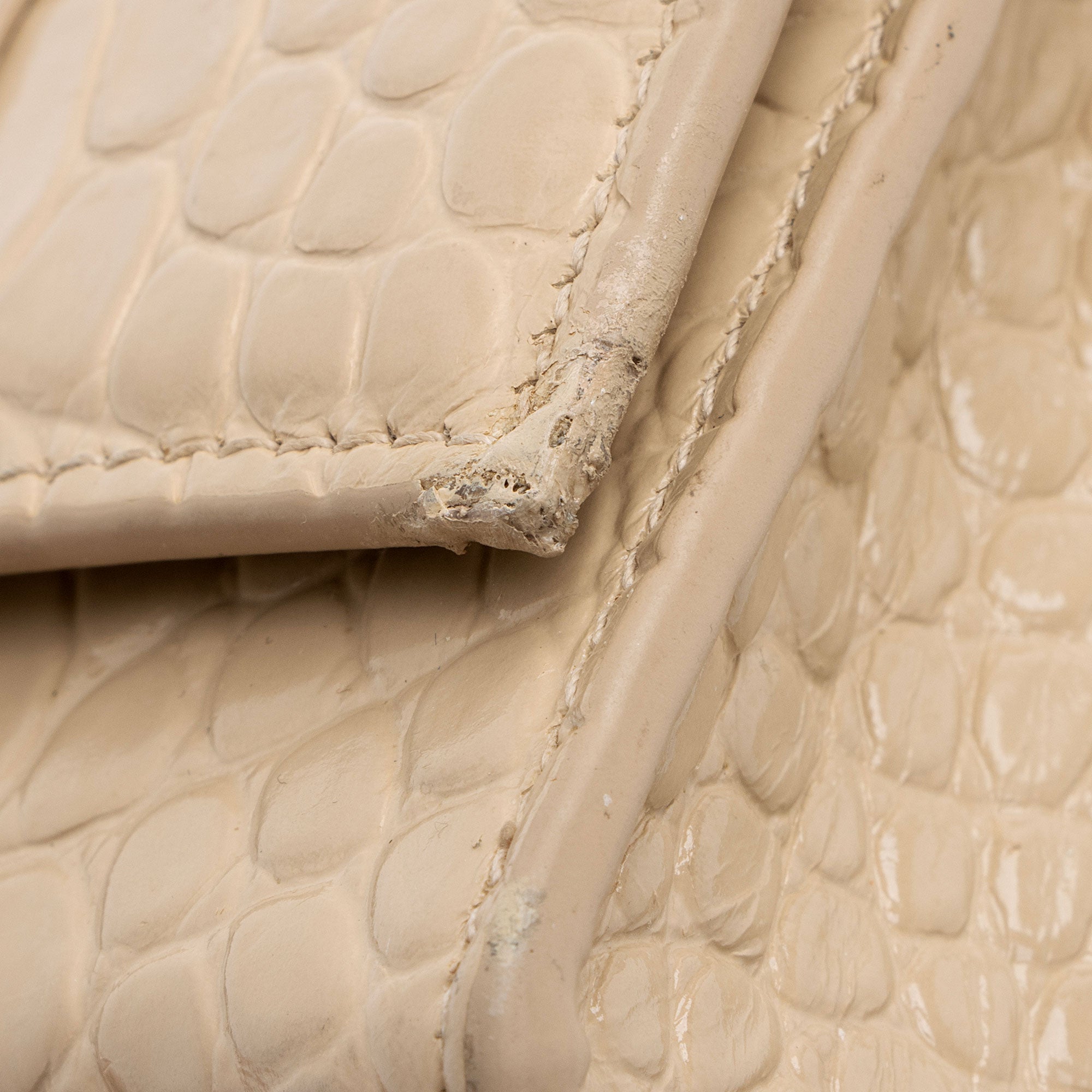 Balenciaga Shiny Croc Embossed Calfskin Hourglass Wallet on Chain