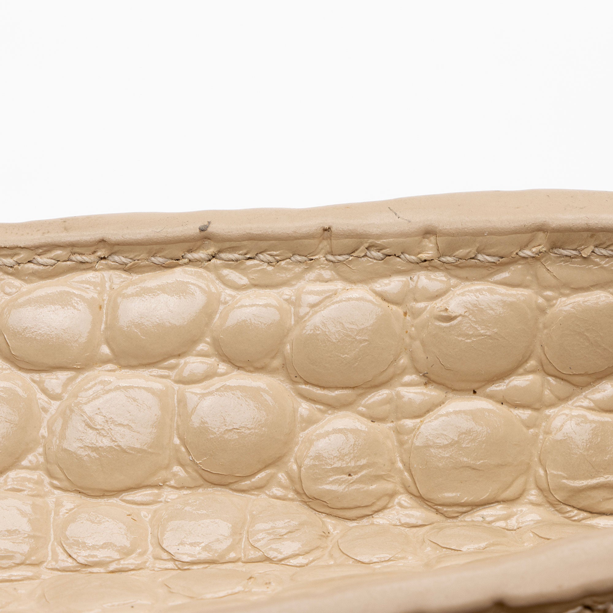 Balenciaga Shiny Croc Embossed Calfskin Hourglass Wallet on Chain