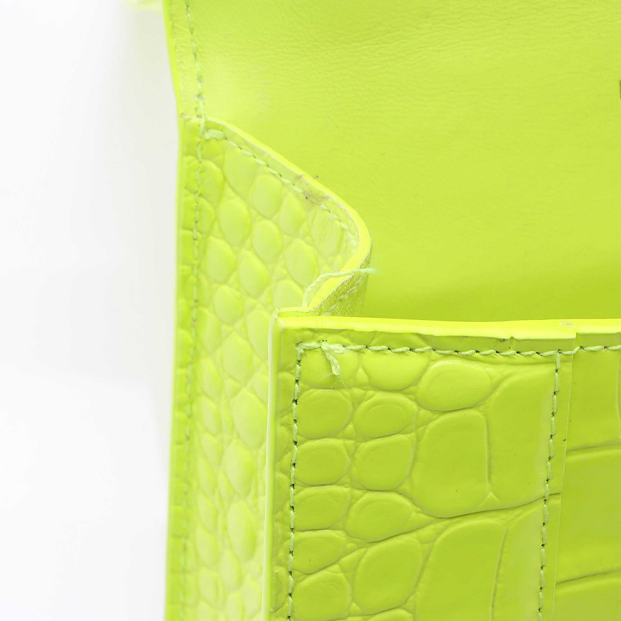 Balenciaga Shiny Croc Embossed Calfskin Hourglass XS Top Handle (SHF-vSVXrb)