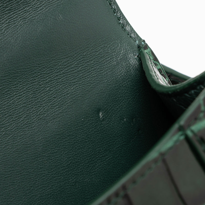 Balenciaga Shiny Croc Embossed Calfskin Hourglass XS Satchel (SHF-7TCss3)