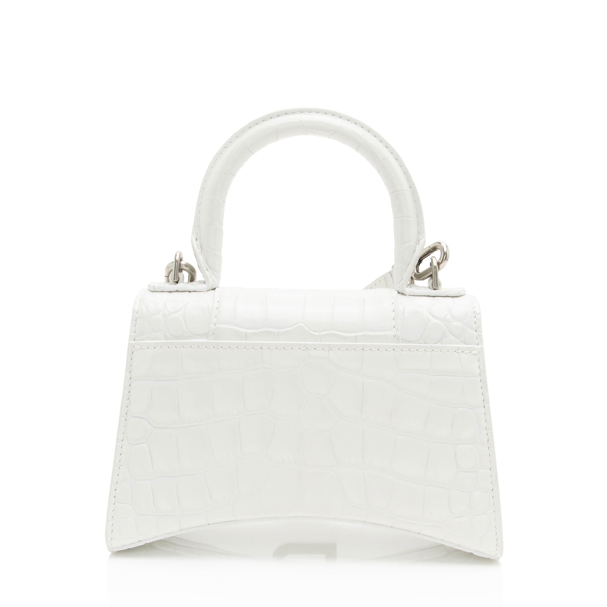 Balenciaga Shiny Croc Embossed Calfskin Hourglass XS Top Handle (SHF-phP4Bs)