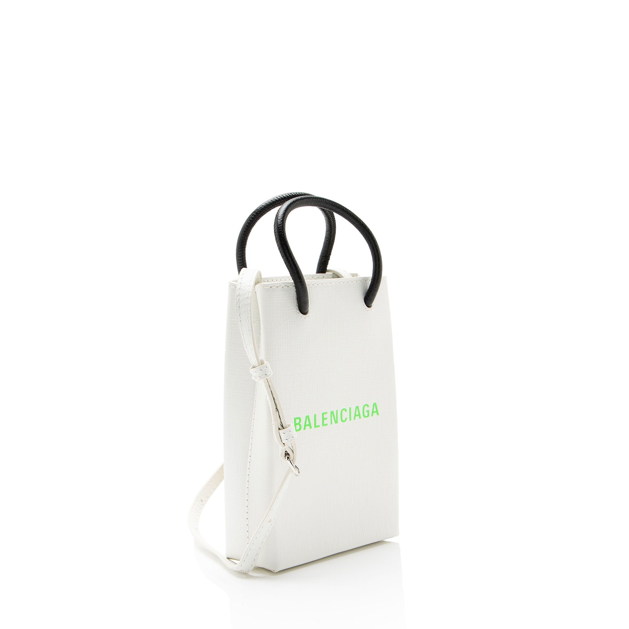 Balenciaga Textured Calfskin Phone Holder Crossbody