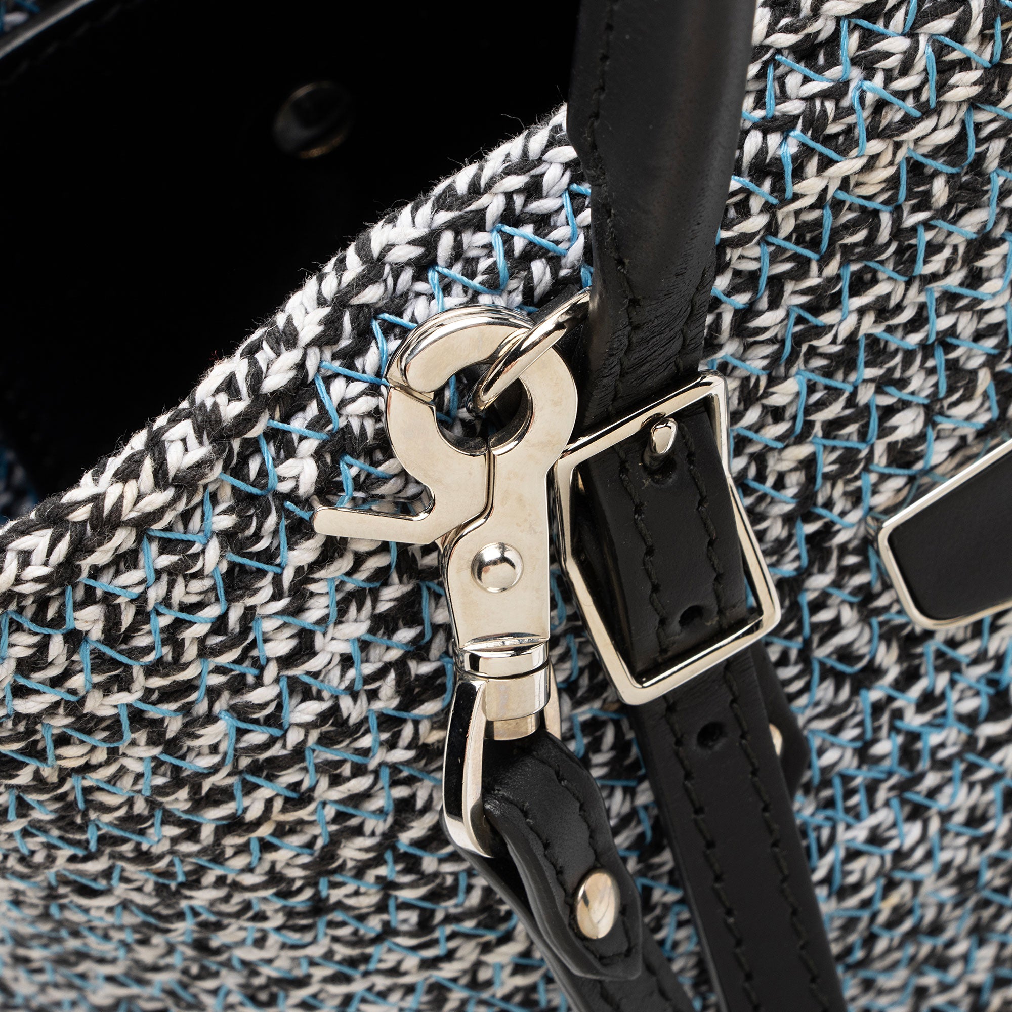 Balenciaga Tweed Leather Cabas Tote