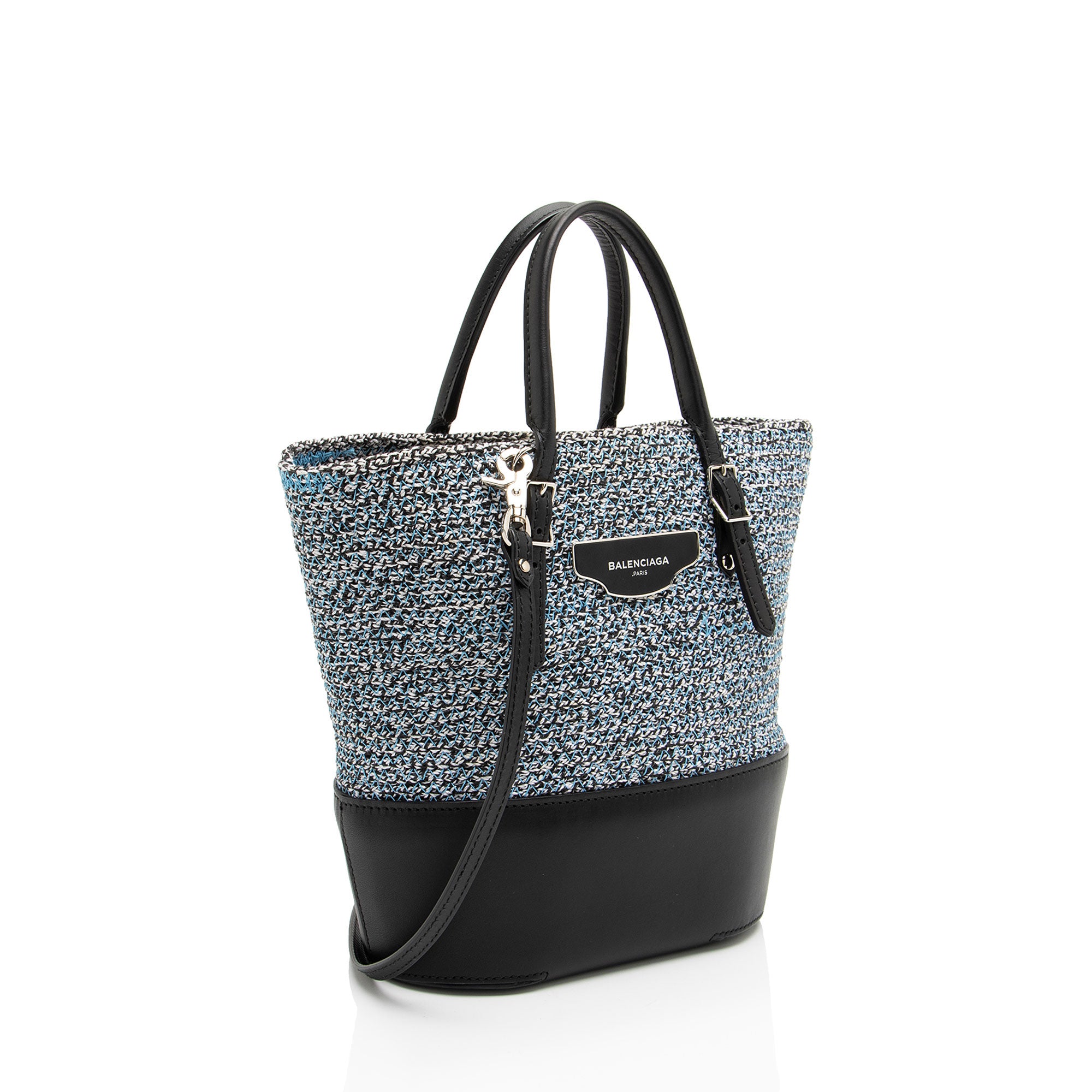Balenciaga Tweed Leather Cabas Tote