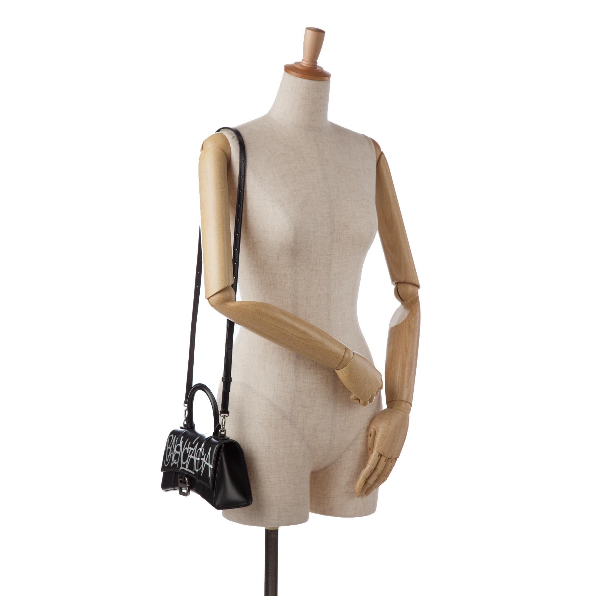 Balenciaga XS Hourglass Graffiti Top Handle Bag (SHG-Z3JD8X)