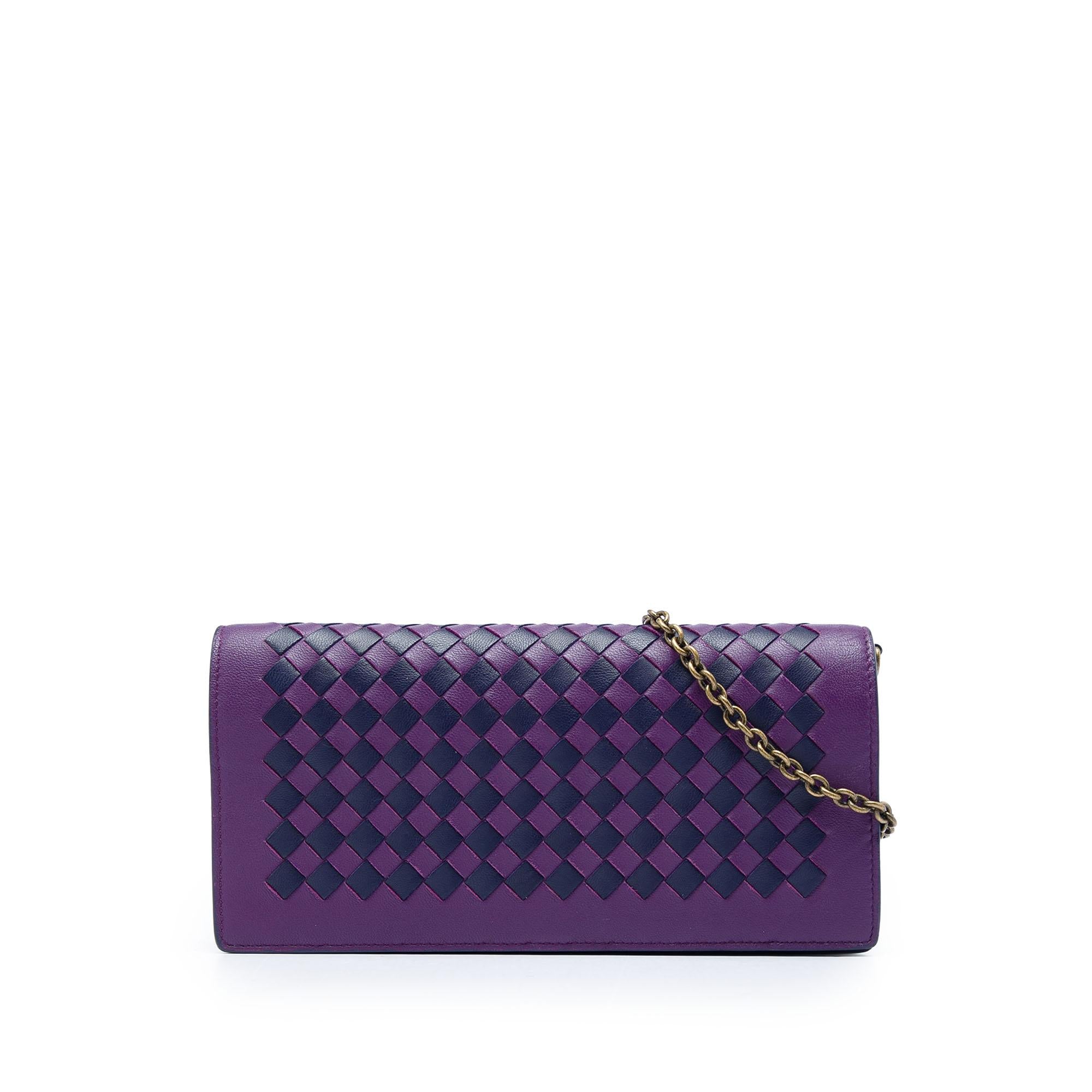 Bottega Veneta Bicolor Nappa Intrecciato Continental Wallet on Chain