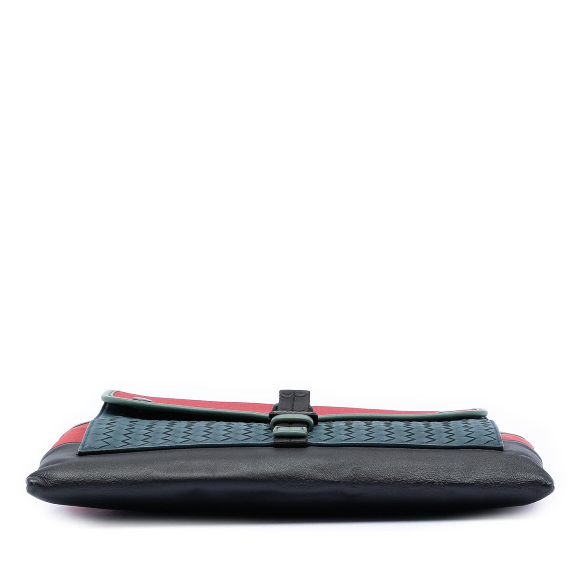 Bottega Veneta Canvas and Nappa Intrecciato Clutch