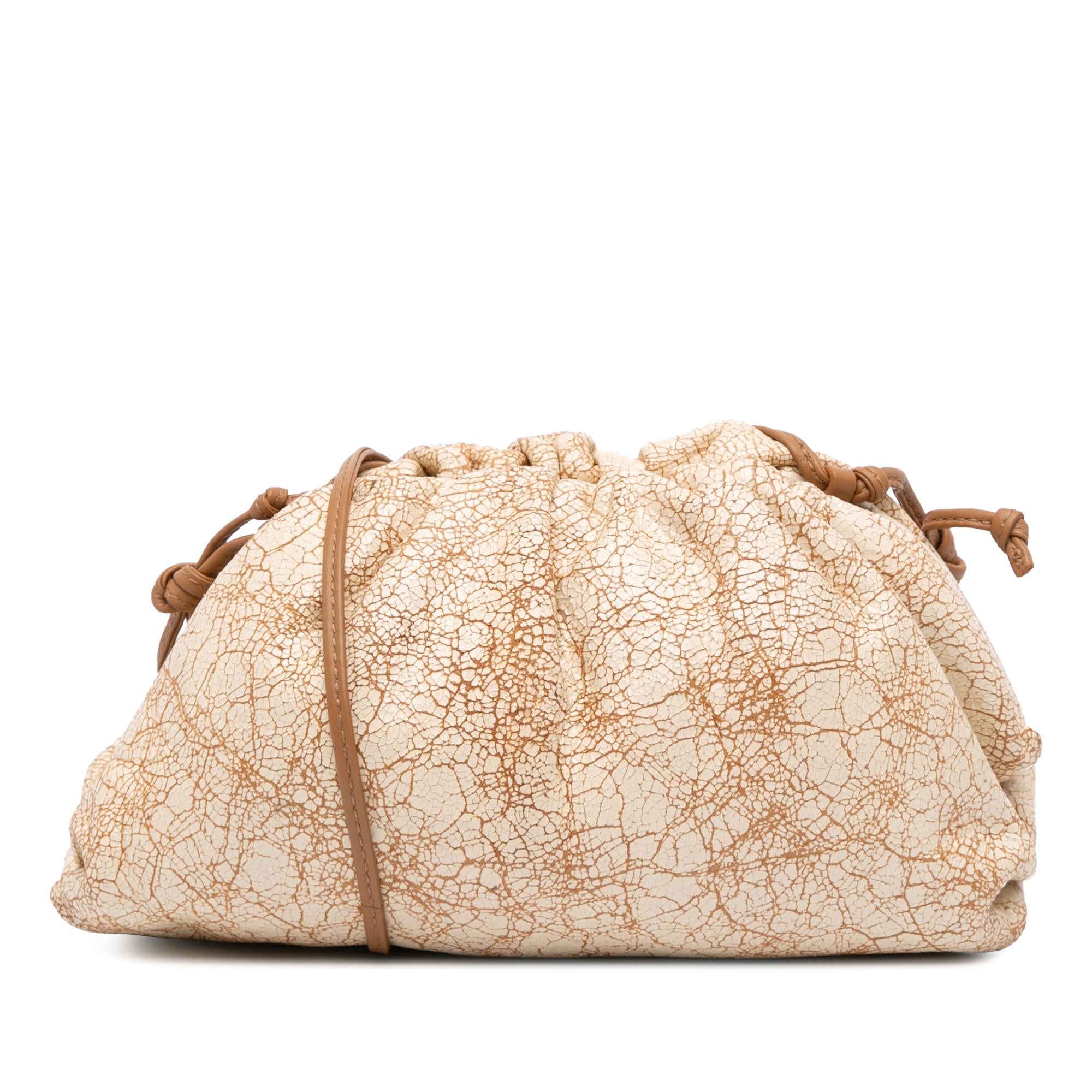 Bottega Veneta Crackled Calfskin The Mini Pouch Crossbody