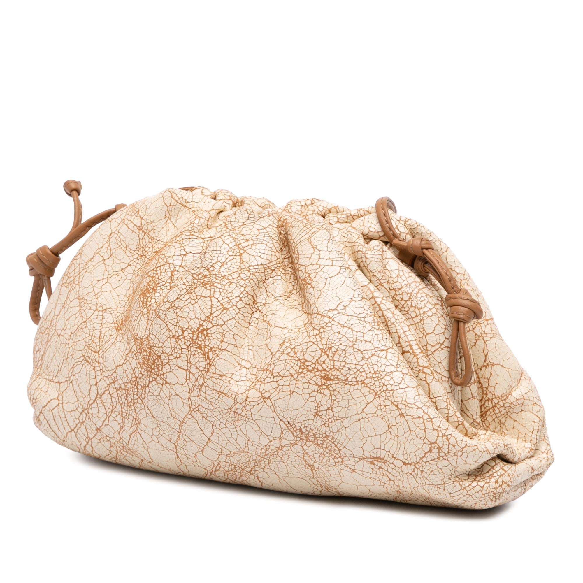 Bottega Veneta Crackled Calfskin The Mini Pouch Crossbody