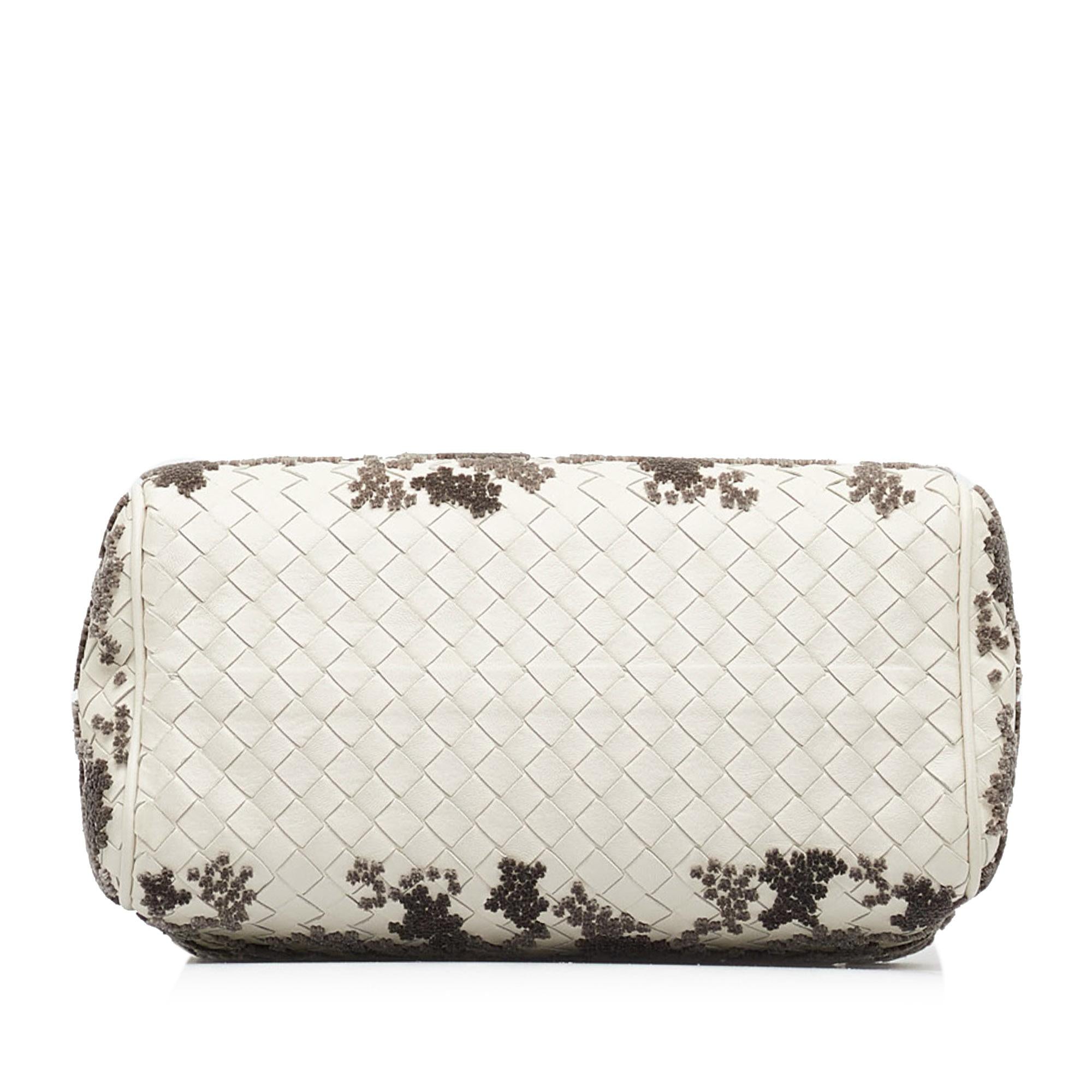 Bottega Veneta In Mist Intrecciato Flocked Velvet Bouquet Duffel Bag (SHG-xasGlj)