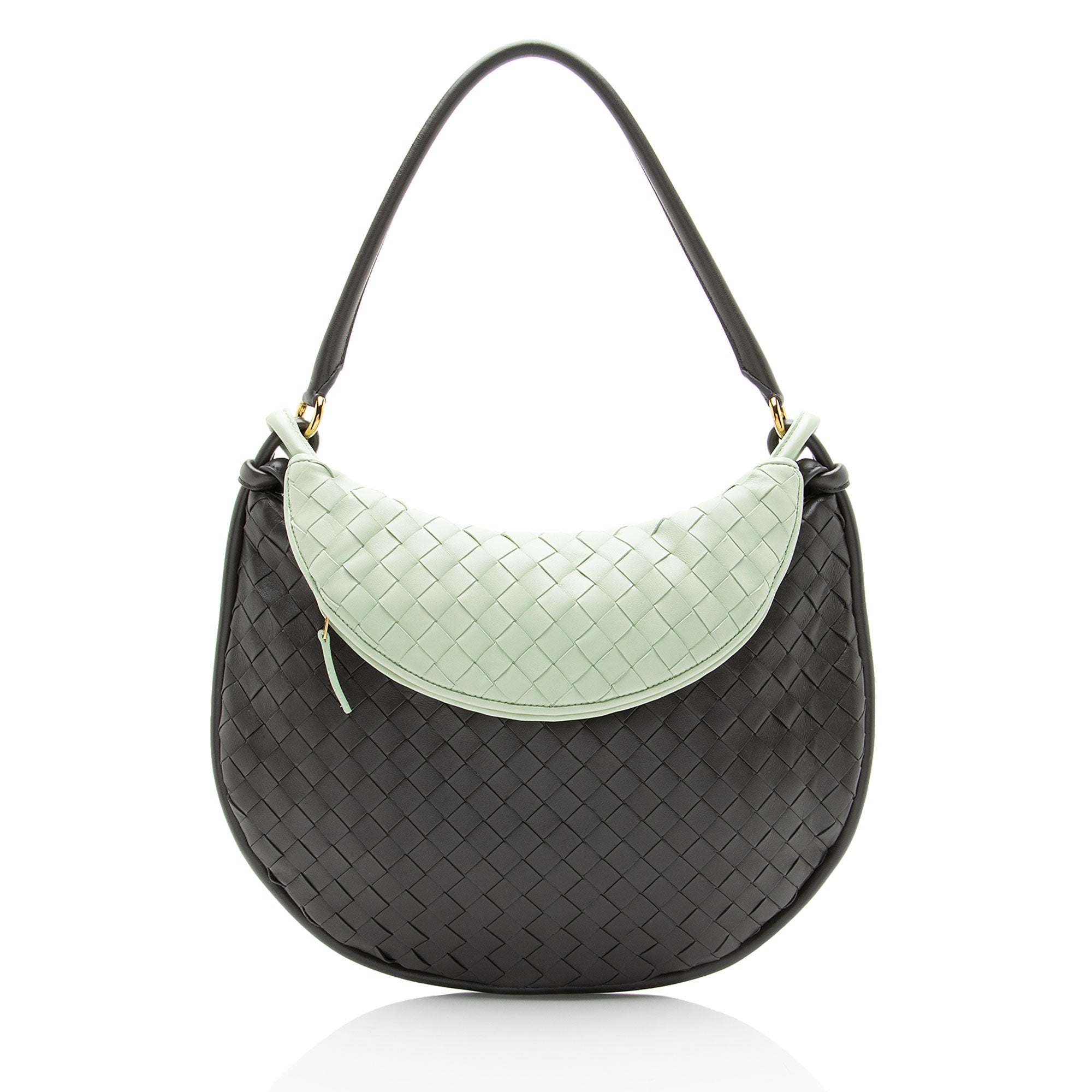 Bottega Veneta Intrecciato Leather Bicolor Gemelli Large Shoulder Bag