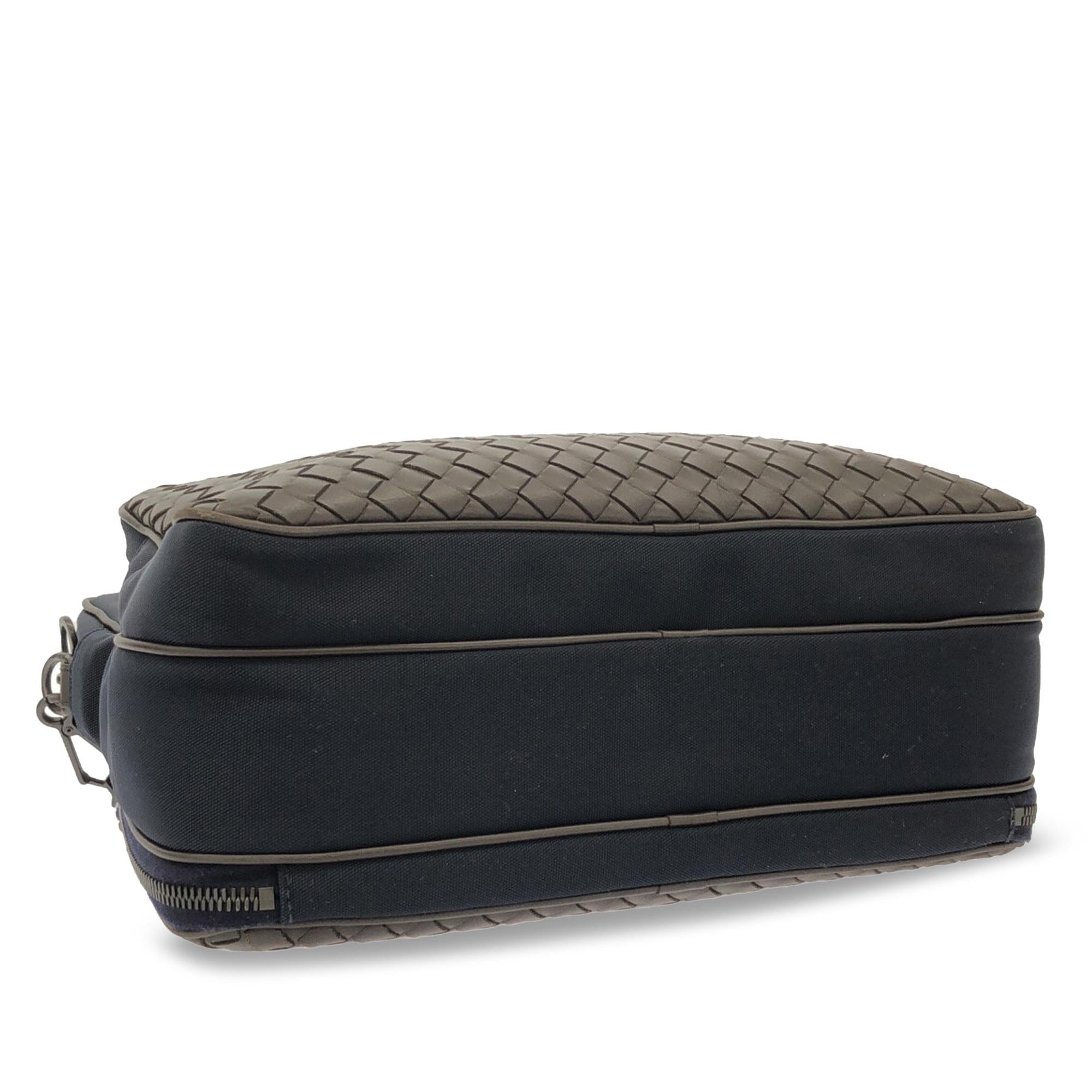 Bottega Veneta Intrecciato Leather and Canvas Crossbody